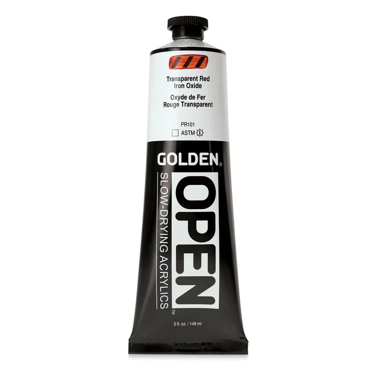 Golden Open Acrylics - Transparent Red Iron Oxide, 5 oz Tube