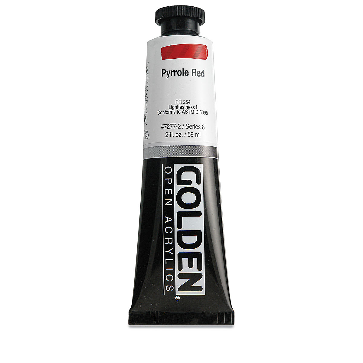 Golden Open Acrylics - Pyrrole Red, 2 oz Tube