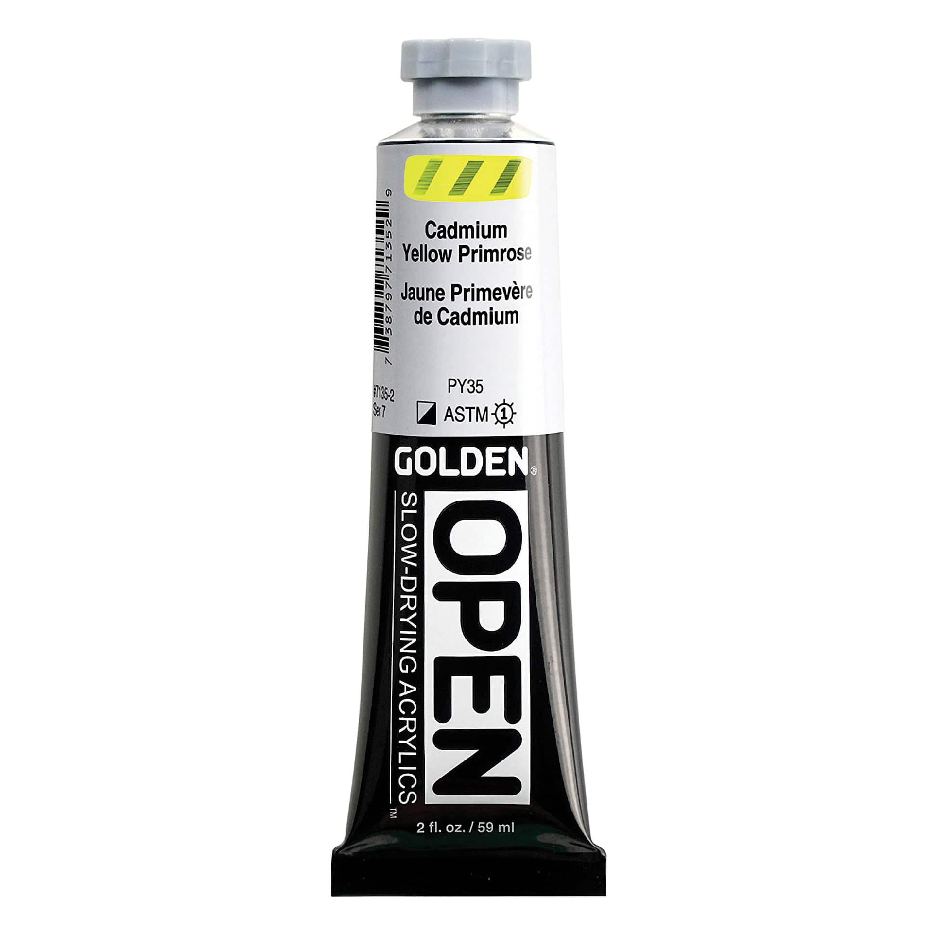 Golden Open Acrylics - Cadmium Yellow Primrose, 2 oz Tube