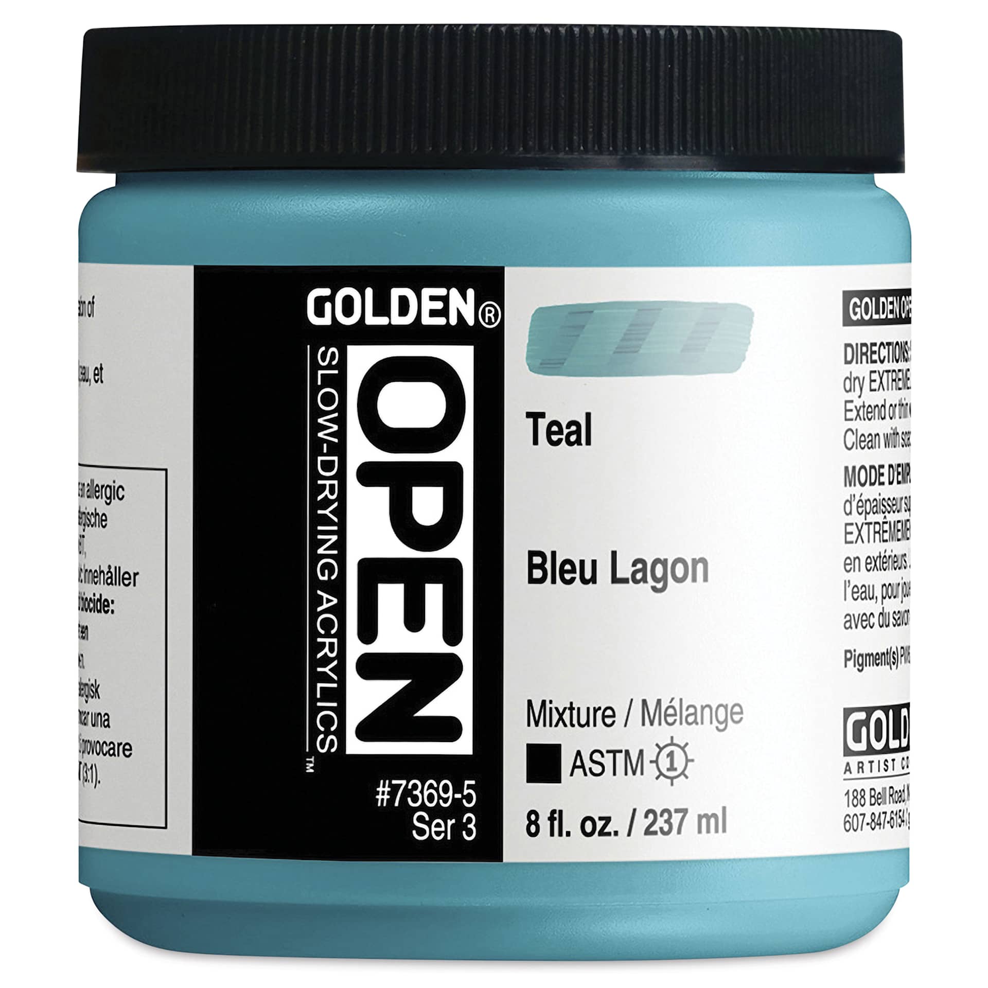 Golden Open Acrylics - Teal, 8 oz Jar