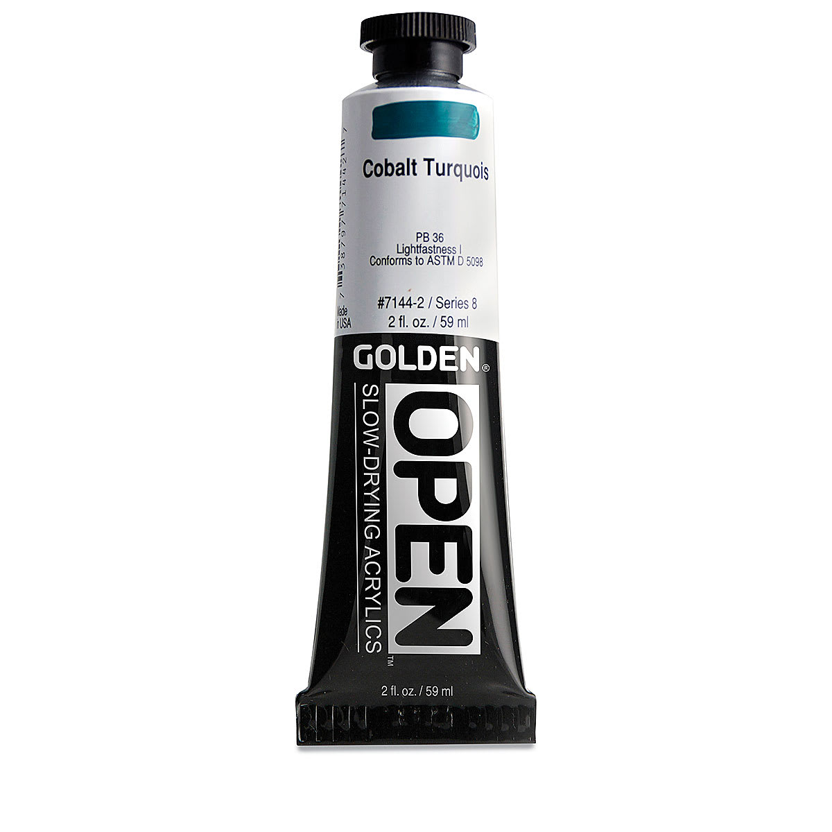 Golden Open Acrylics - Cobalt Turquoise, 2 oz Tube Golden Open Acrylics - Cobalt Turquoise, 2 oz Tube