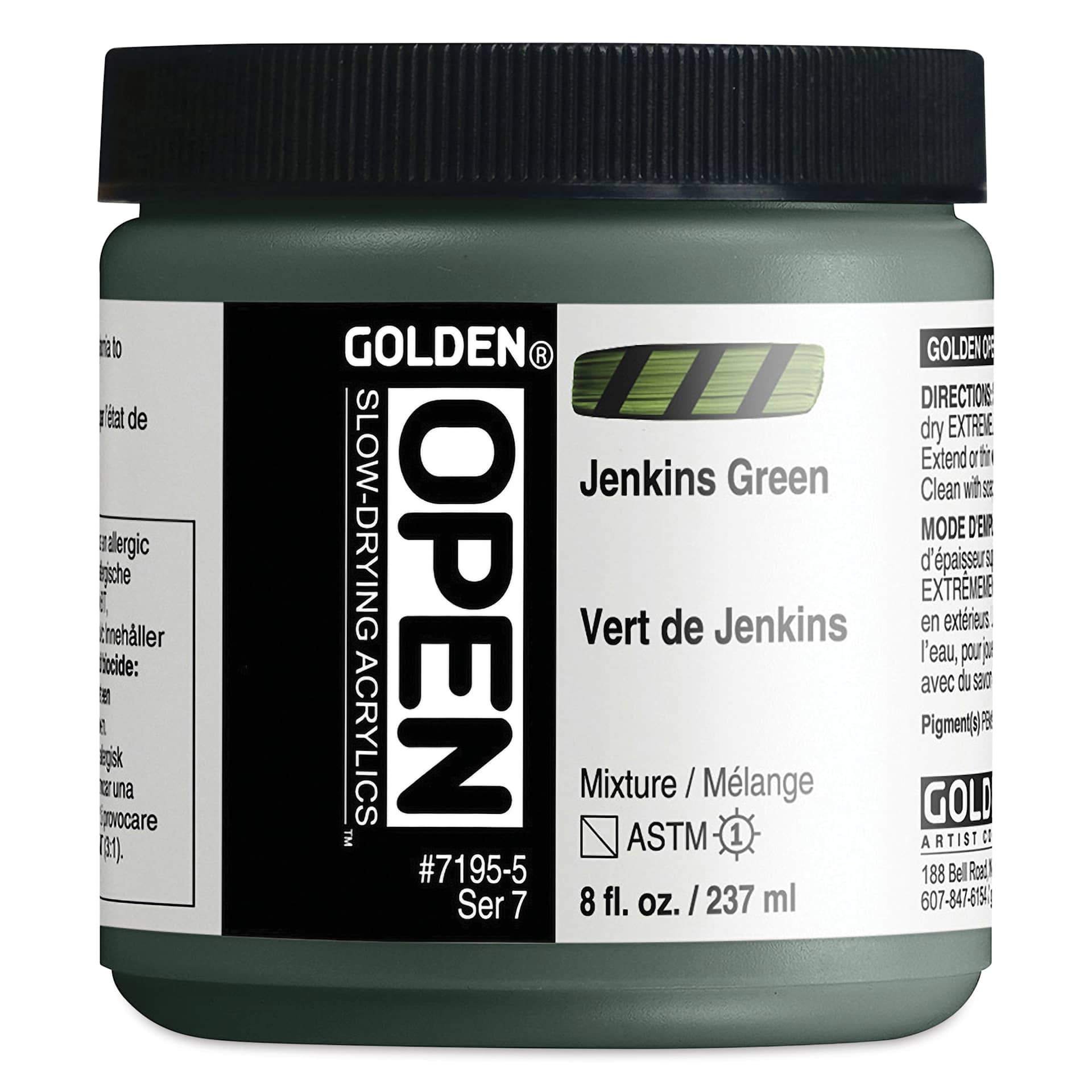 Golden Open Acrylics - Jenkins Green, 8 oz Jar