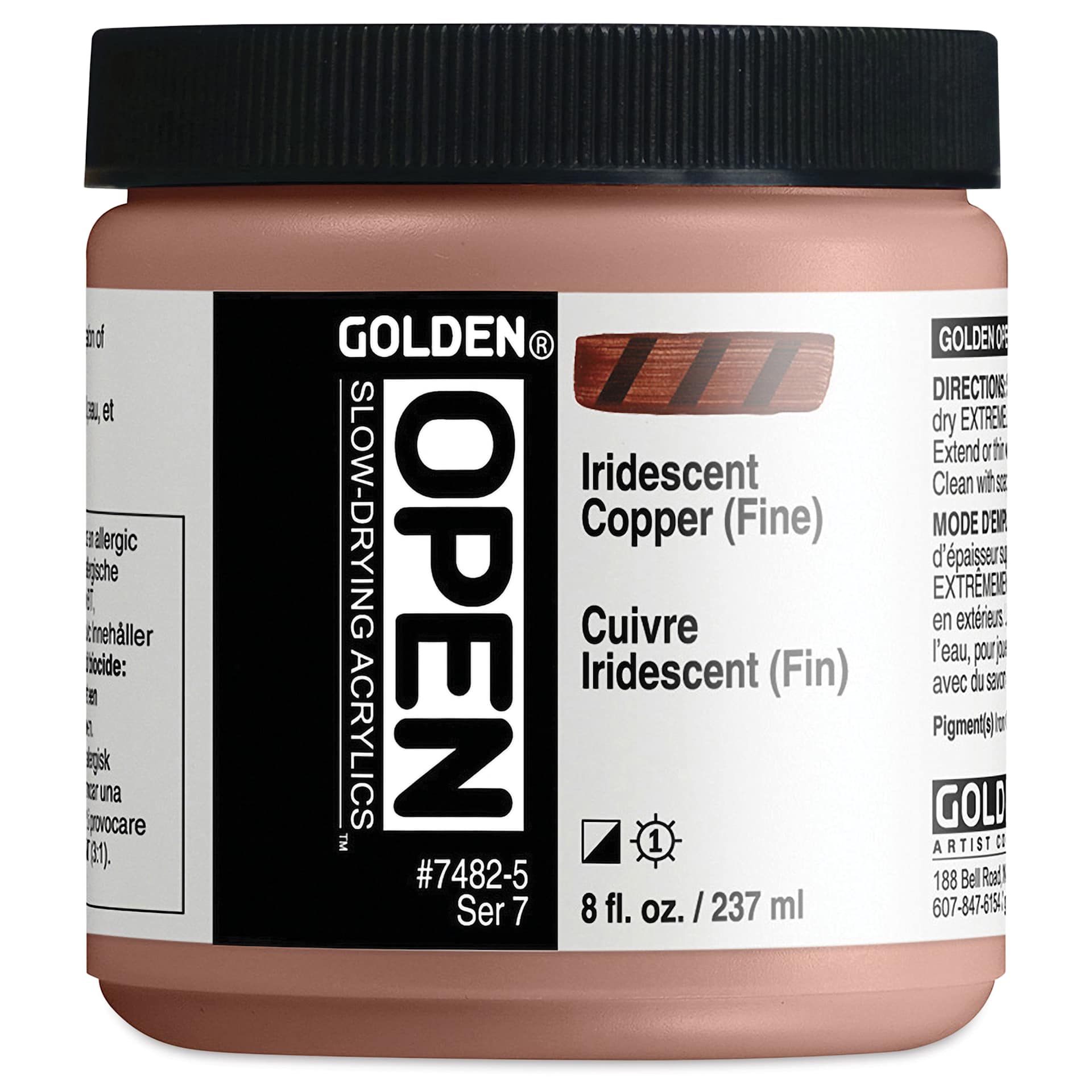 Golden Open Acrylics - Iridescent Copper (Fine), 8 oz Jar