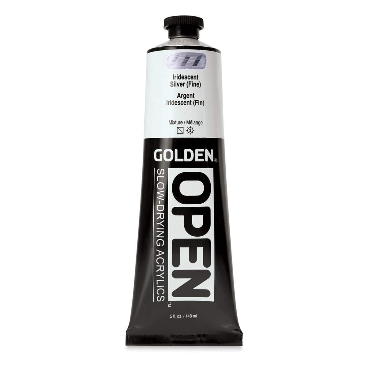 Golden Open Acrylics - Iridescent Silver (Fine), 5 oz Tube