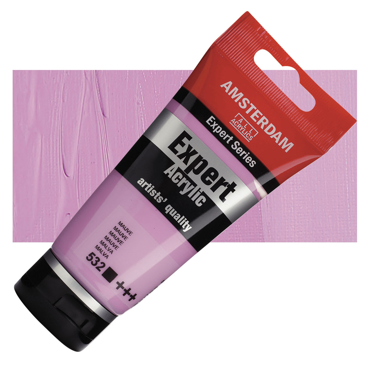 Amsterdam Expert Series Acrylic - Mauve, 75 ml tube and swatch