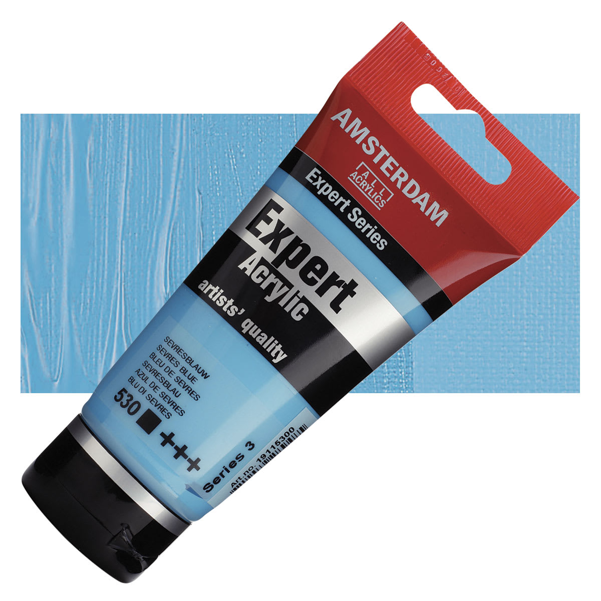 Amsterdam Expert Series Acrylic - Sevres Blue, 75 ml tube and swatch