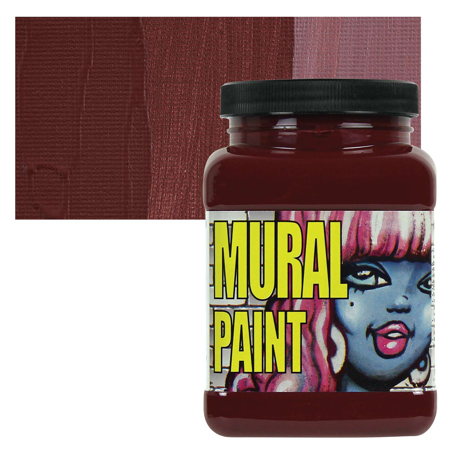 Chroma Acrylic Mural Paint - Brick, 16 oz, Jar and swatch