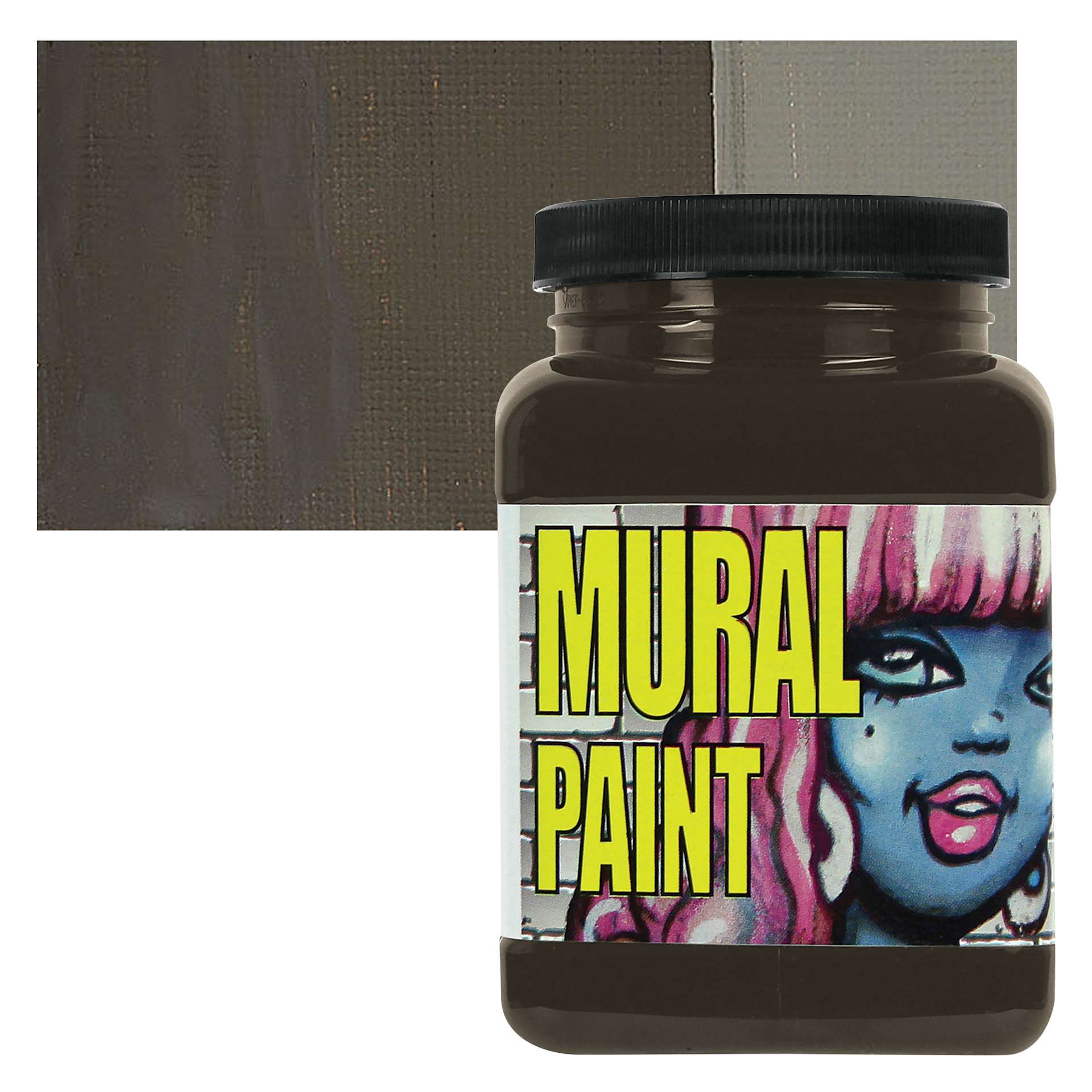 Chroma Acrylic Mural Paint - Mud, 16 oz jar and swatch