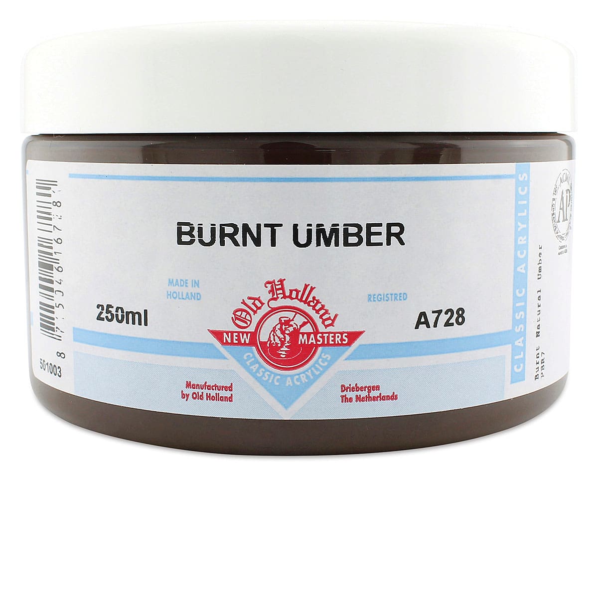 Old Holland New Masters Classic Acrylics - Burnt Umber, 250 ml jar