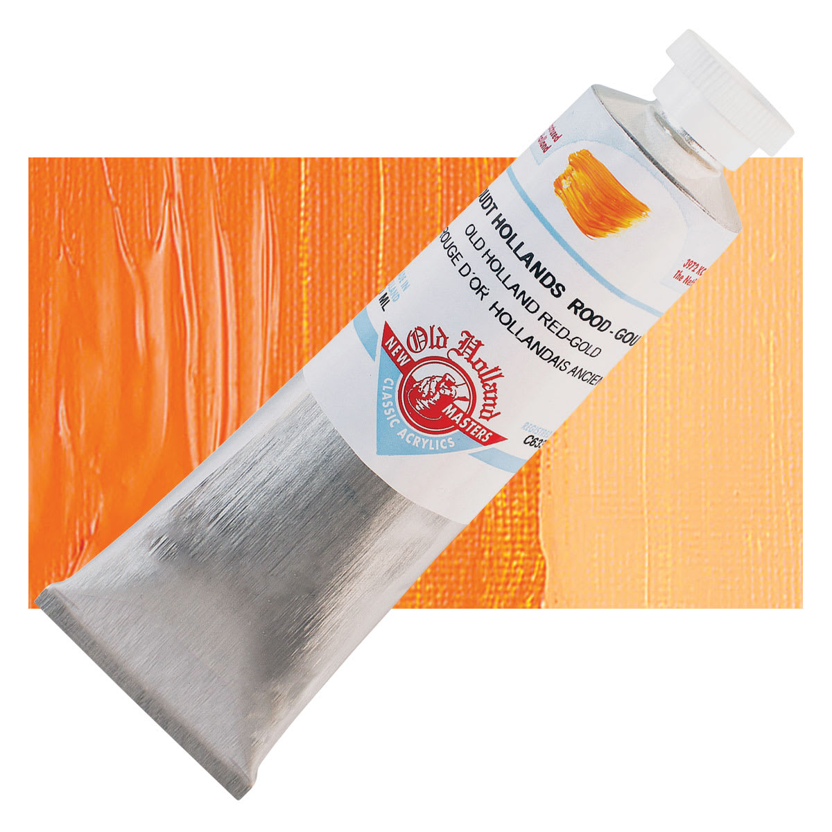 Old Holland New Masters Classic Acrylic Paint - Old Holland Red Gold and swatch