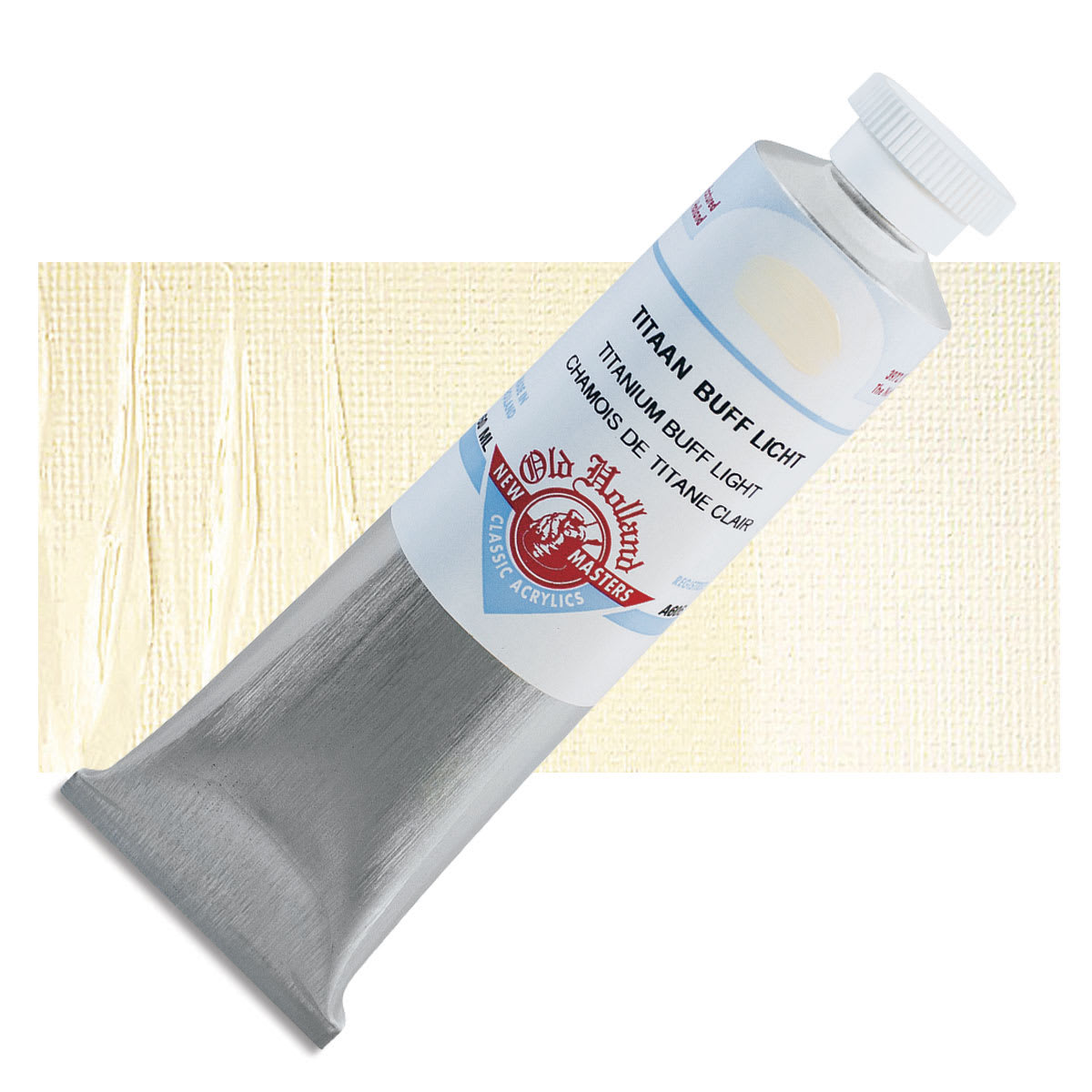 Old Holland New Masters Classic Acrylic Paint - Titanium Buff Light, 60 ml tube and swatch