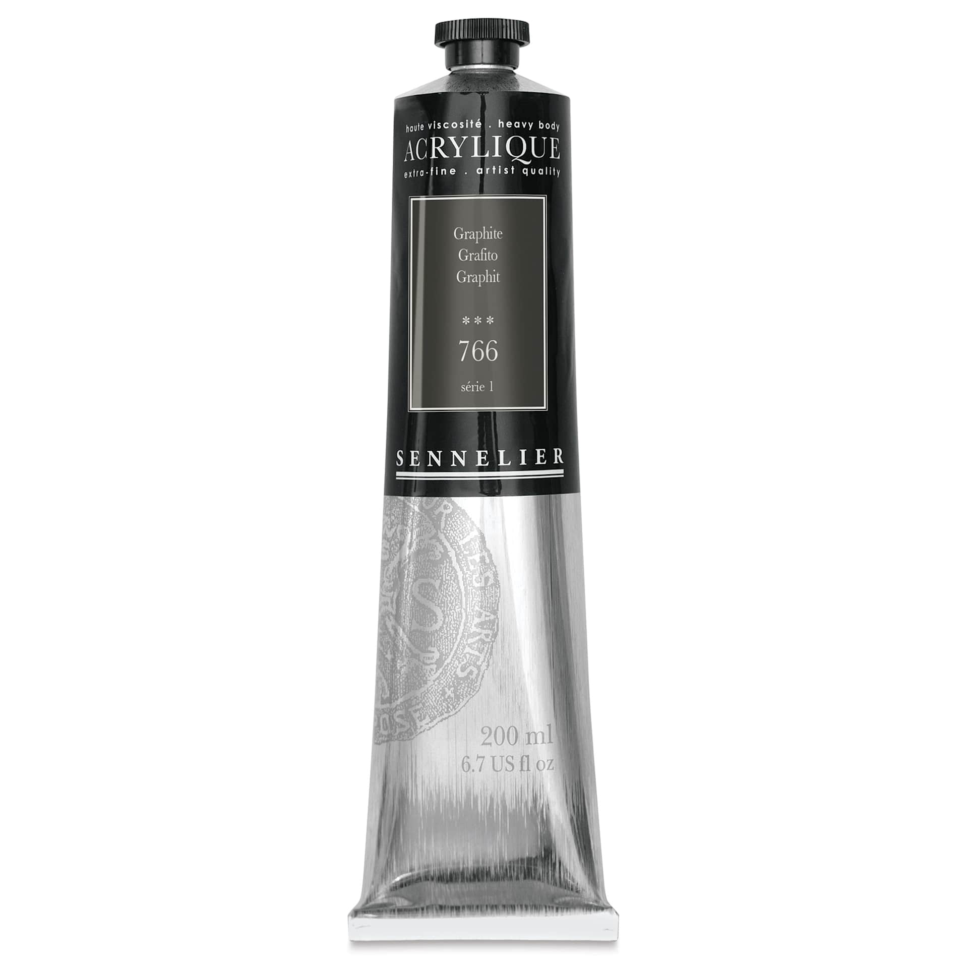 Sennelier Extra-Fine Artist Acryliques - Graphite, 200 ml tube