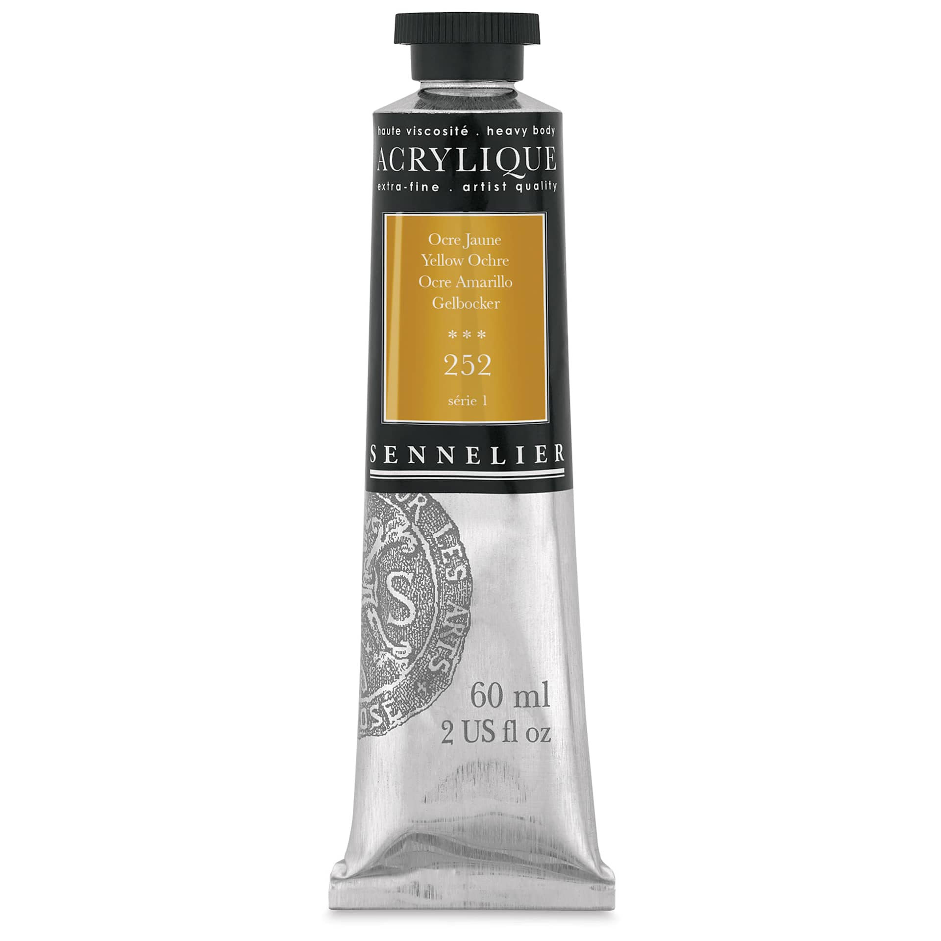 Sennelier Extra-Fine Artist Acryliques - Yellow Ochre, 60 ml tube