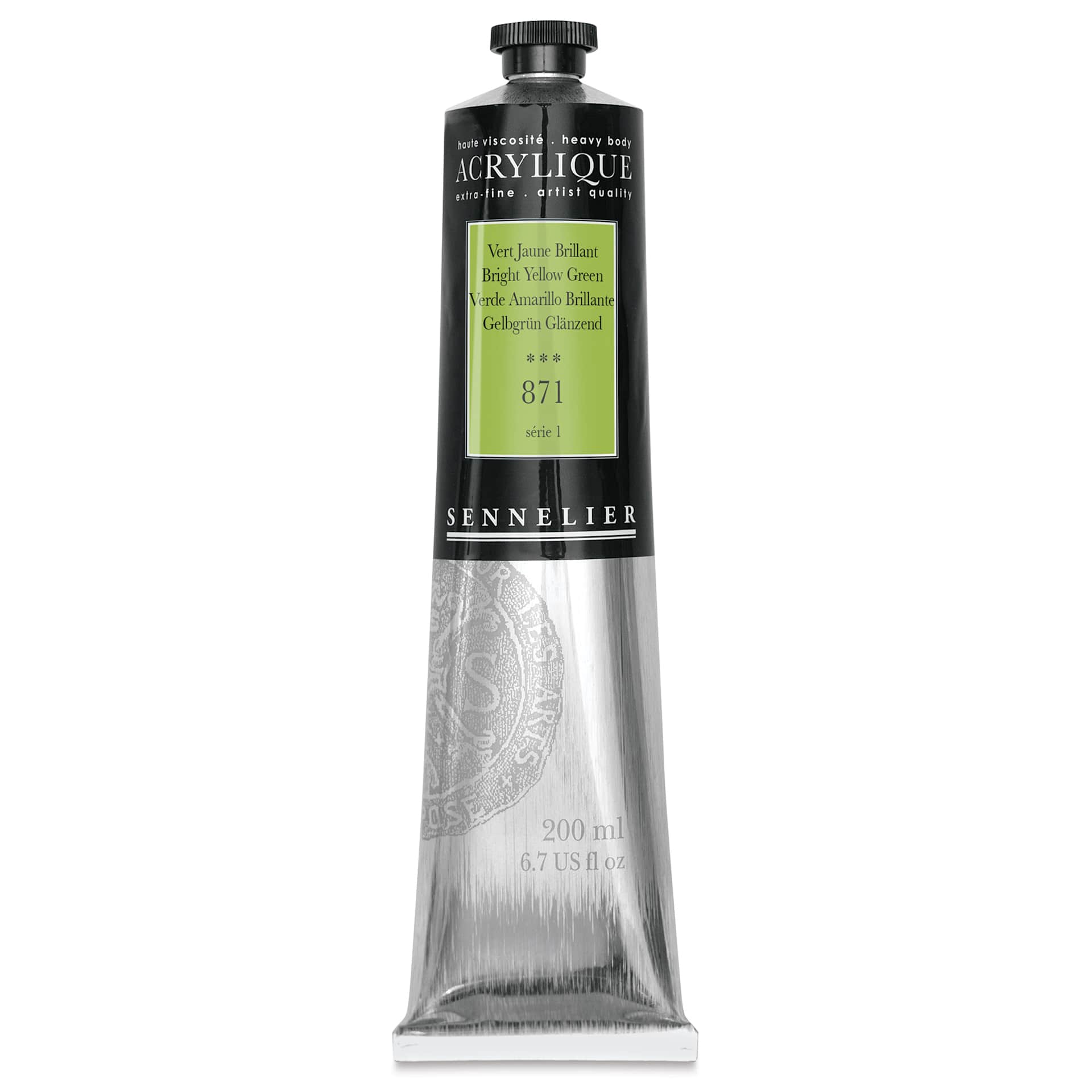 Sennelier Extra-Fine Artist Acryliques - Bright Yellow Green, 200 ml tube