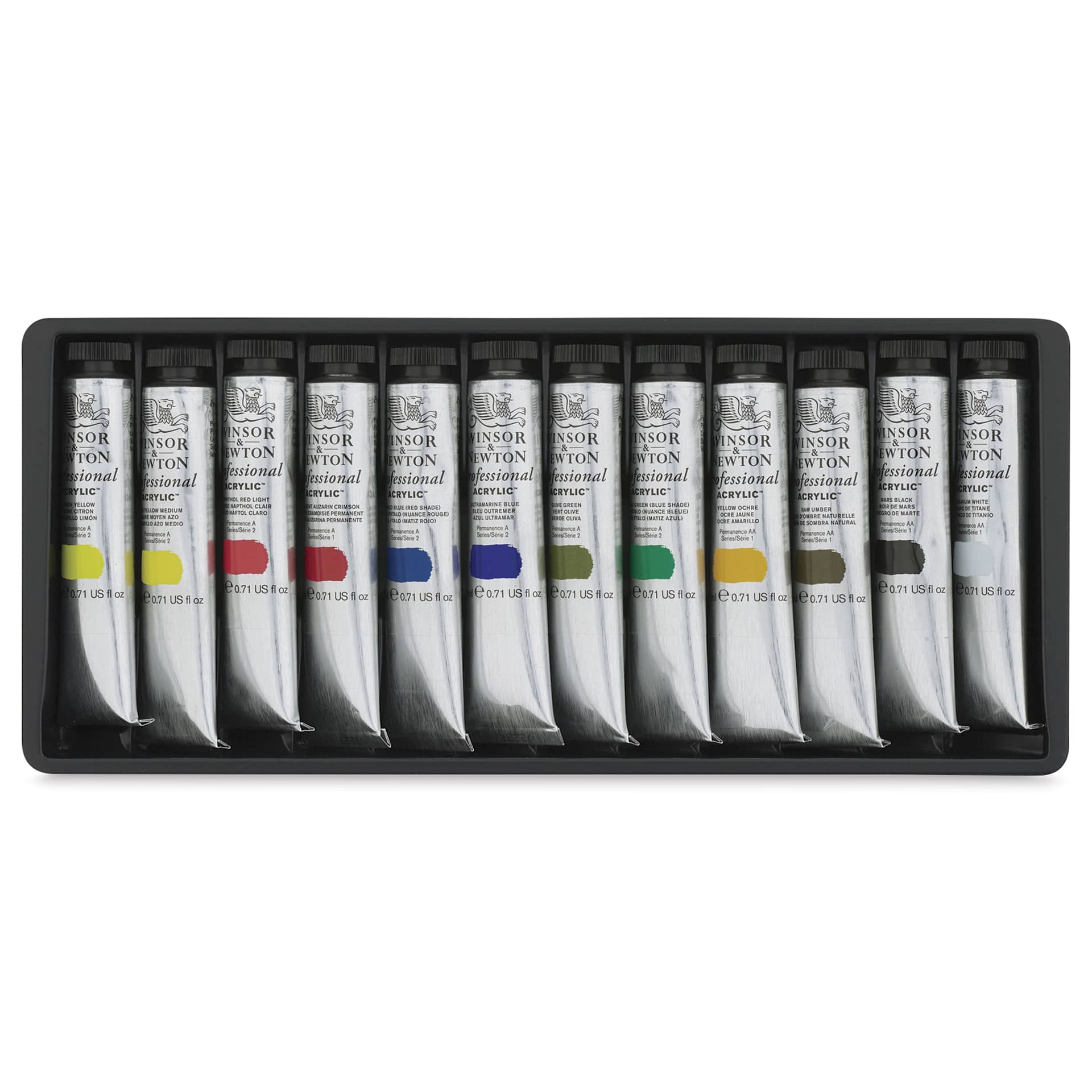 Winsor & Newton Professional Acrylics - Set of 12, Starter Colors, 20 ml tubes