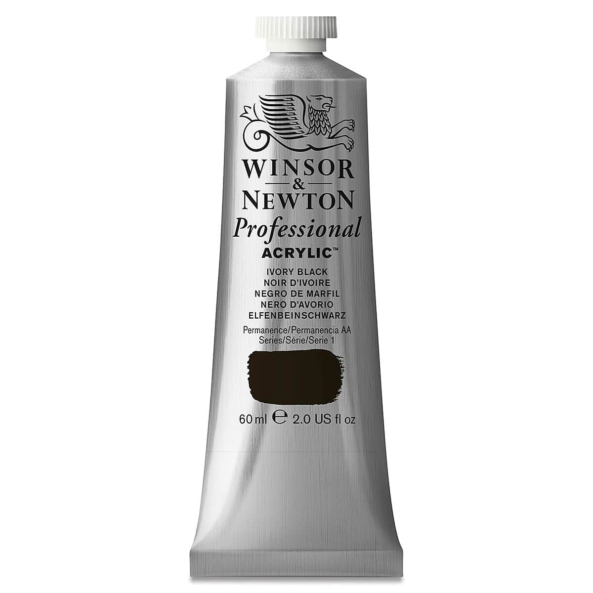 Winsor & Newton Professional Acrylics - Ivory Black, 60 ml tube