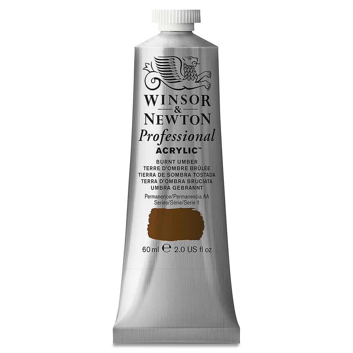Winsor & Newton Professional Acrylics - Burnt Umber, 60 ml tube
