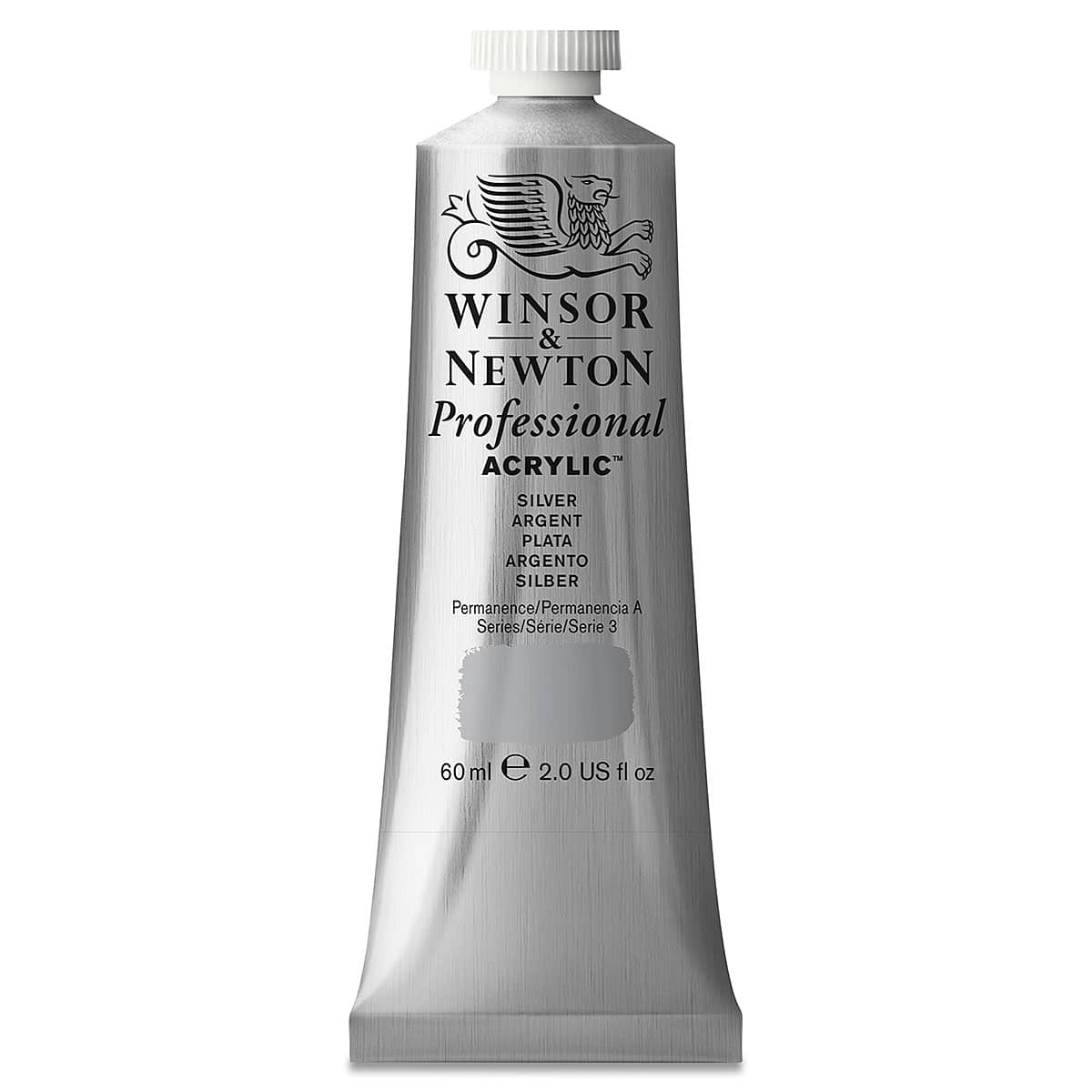 Winsor & Newton Professional Acrylics - Silver, 60 ml tube