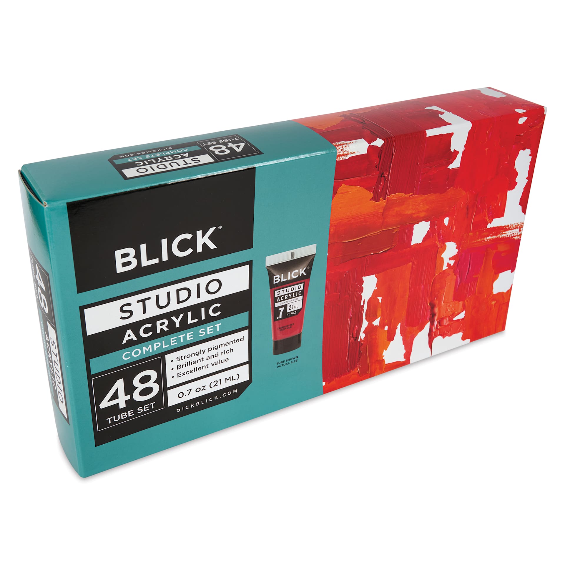 Blick Studio Acrylics - Set of 48 colors, 21 ml tubes, packaging