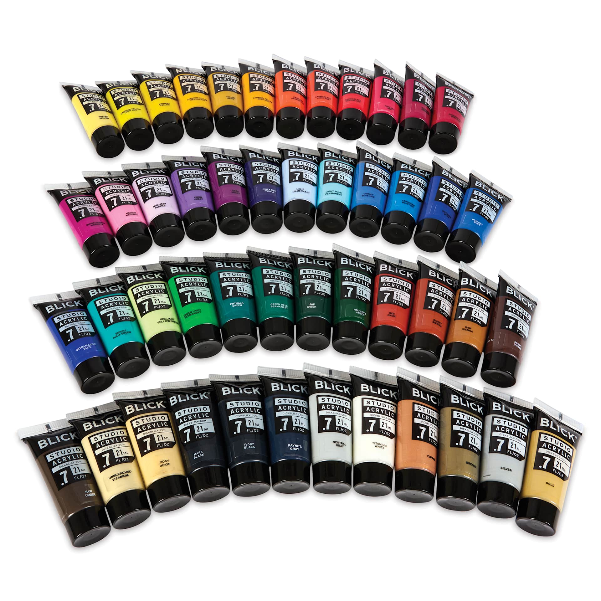 Blick Studio Acrylics - Set of 48 colors, 21 ml tubes