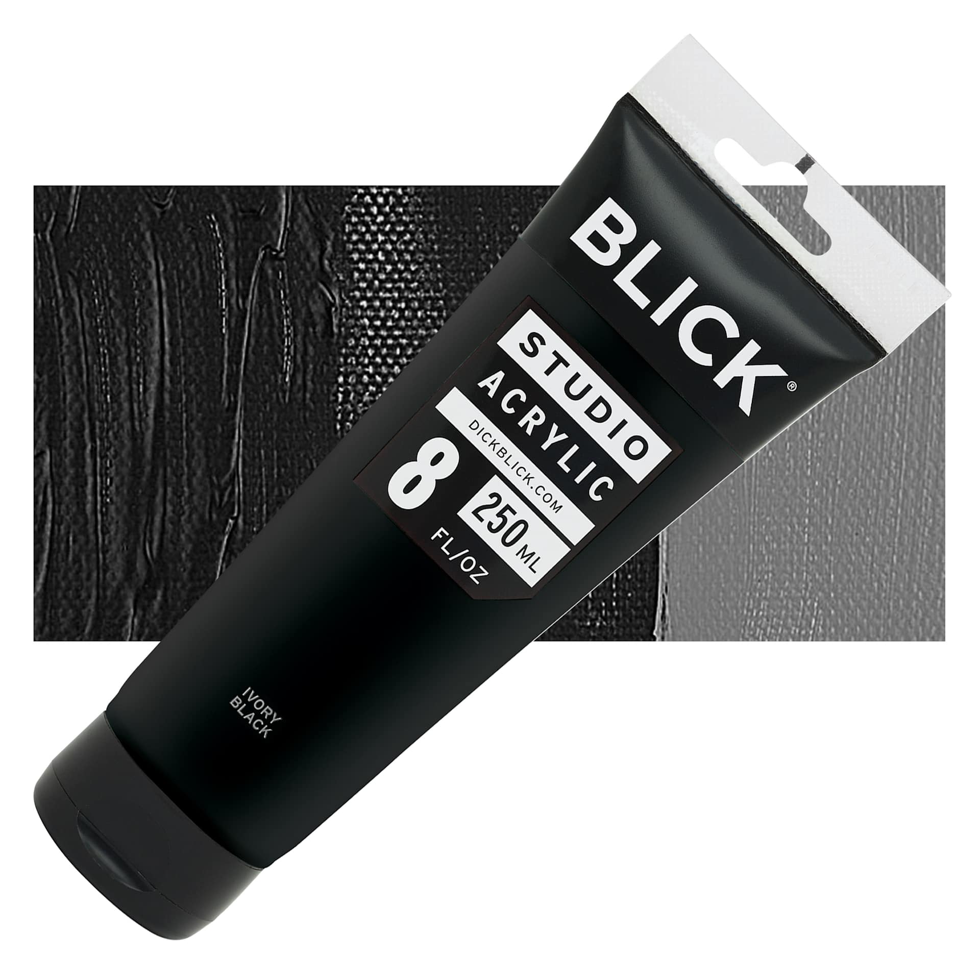 Blick Studio Acrylic Paint - Ivory Black, 4 oz tube and swatch