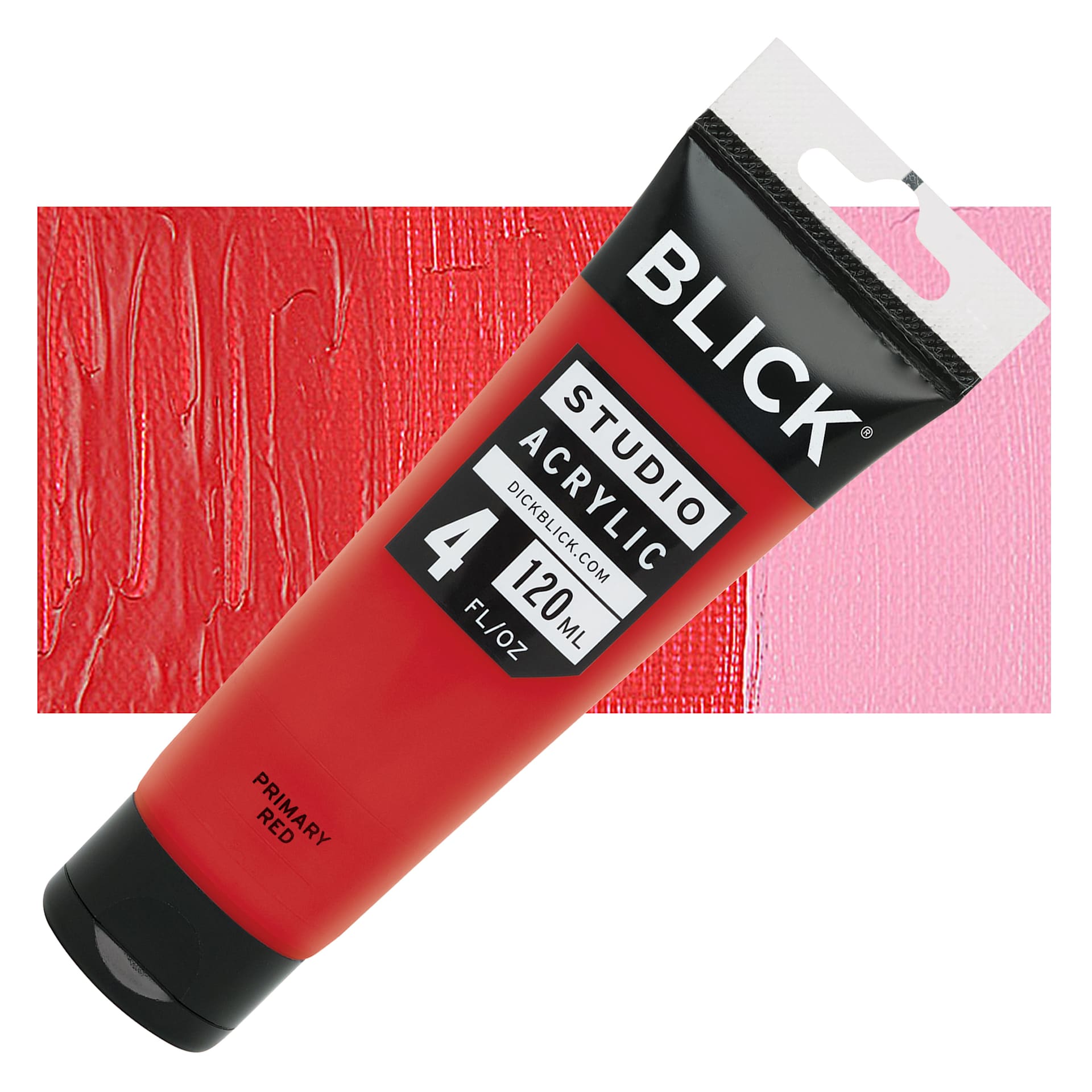 Blick Studio Acrylic Paint - Primary Red, 4 oz tube and swatch