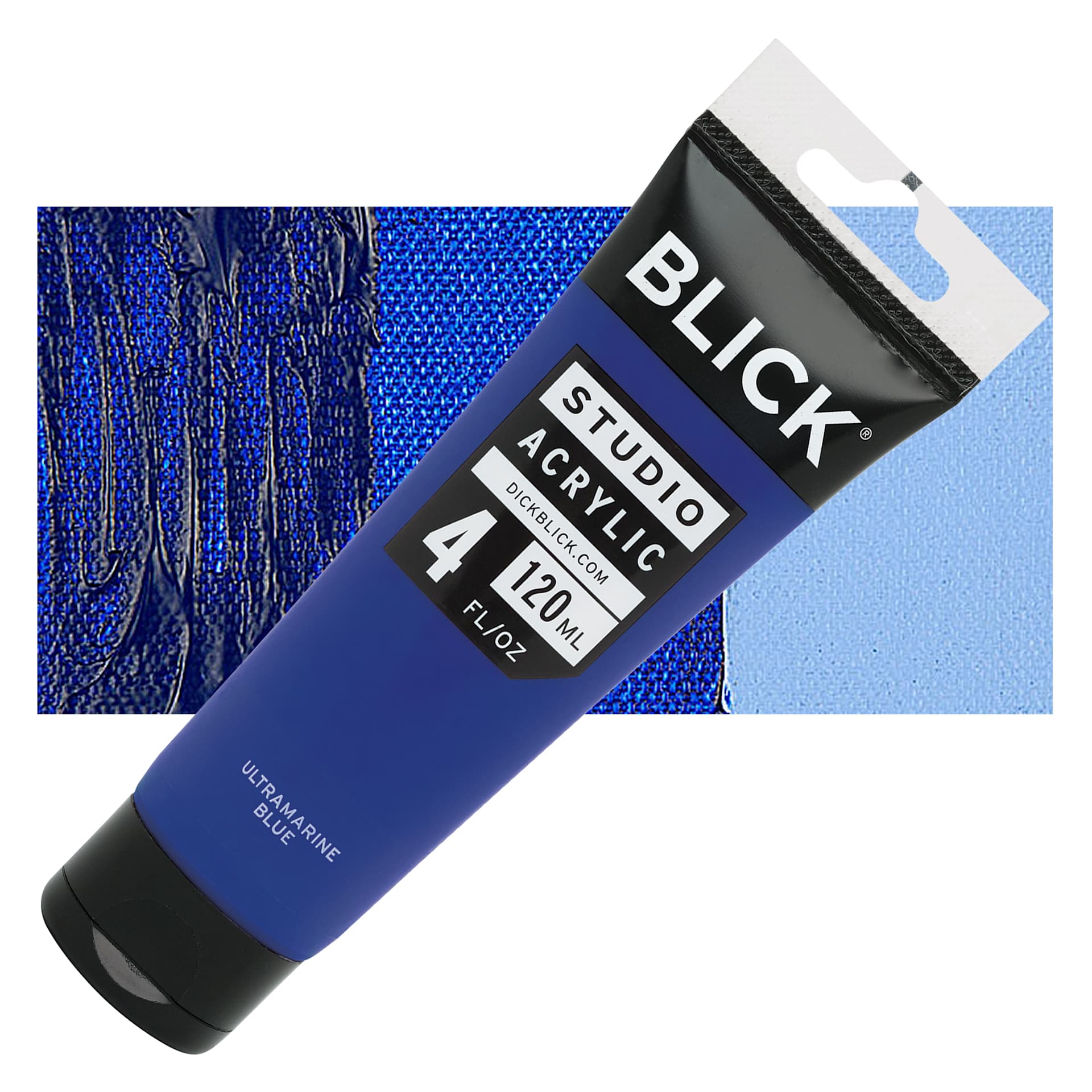 Blick Studio Acrylic Paint - Ultramarine Blue, 4 oz tube and swatch