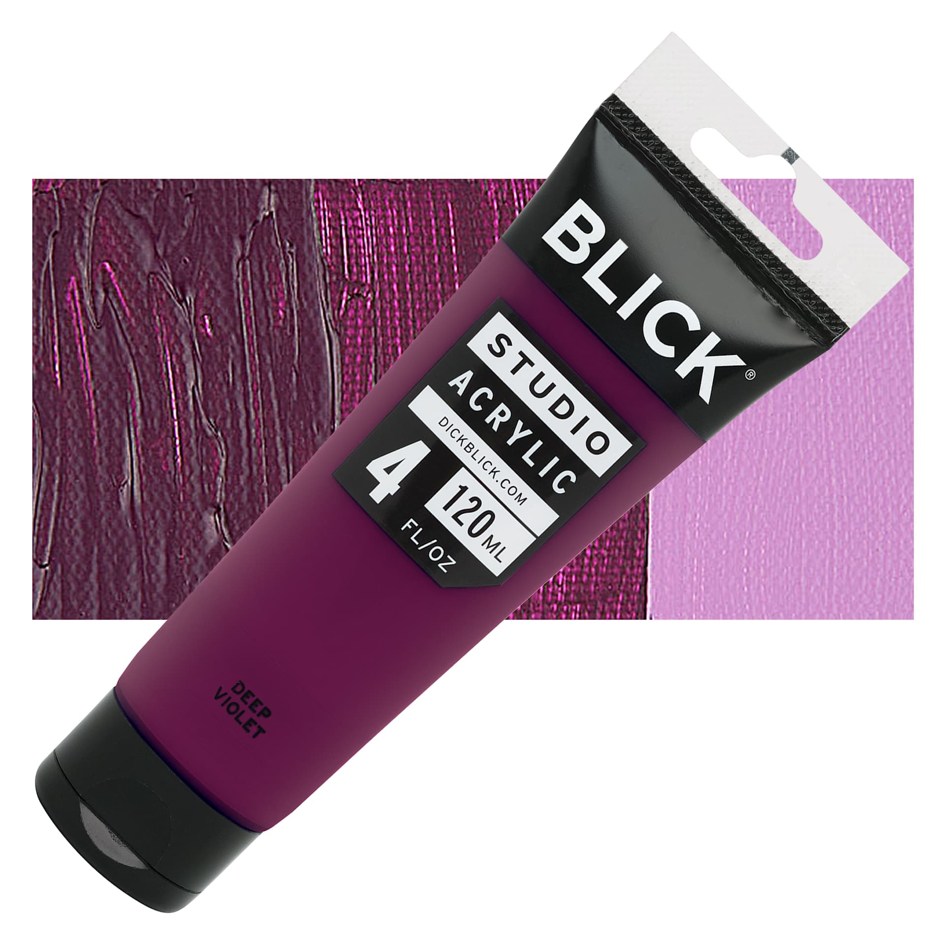 Blick Studio Acrylic Paint - Deep Violet, 4 oz tube and swatch