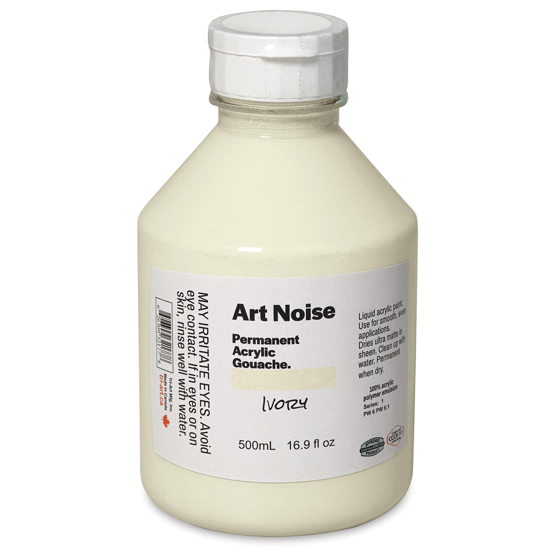 Tri-Art Art Noise Permanent Acrylic Gouache - Ivory, 500 ml, Bottle