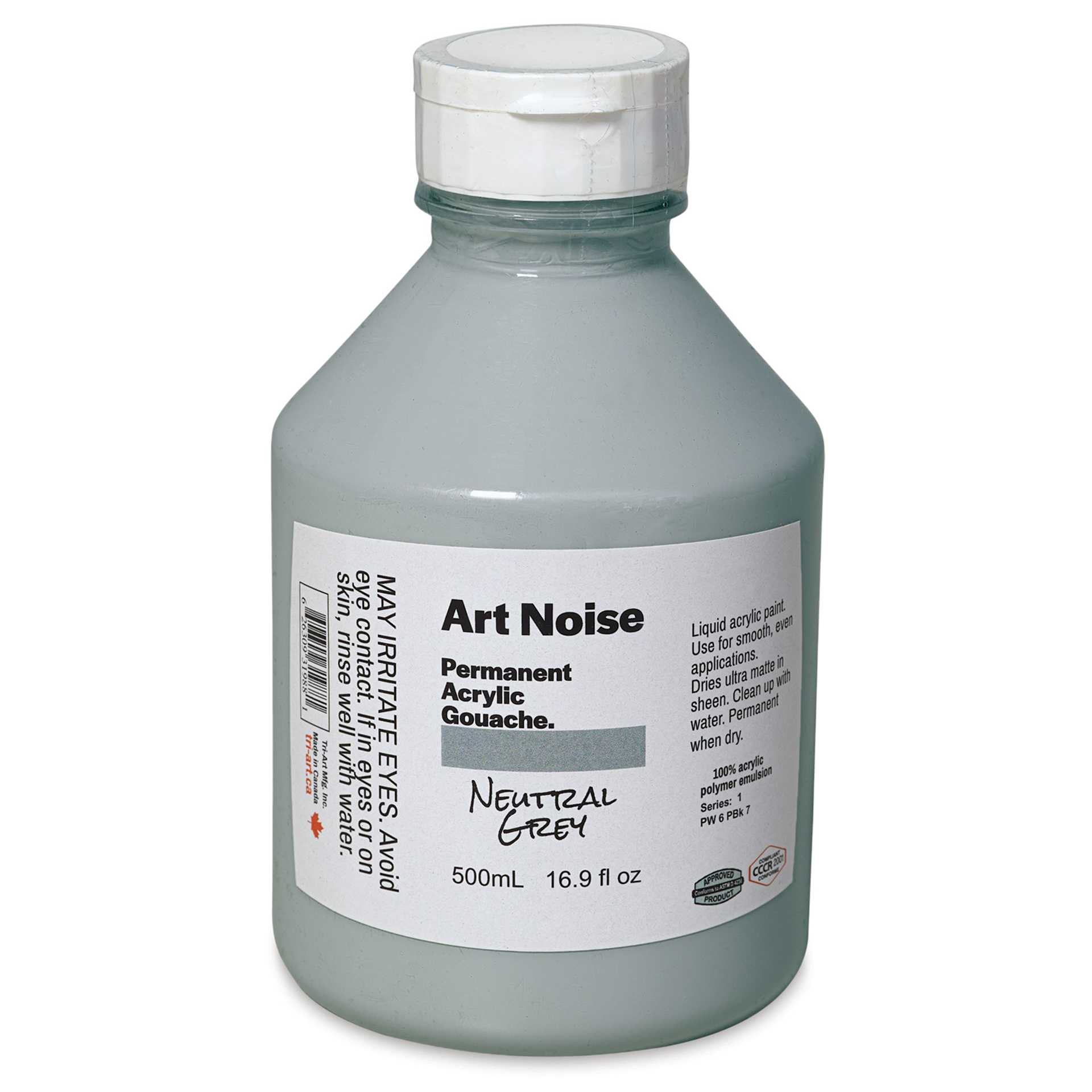 Tri-Art Art Noise Permanent Acrylic Gouache - Neutral Grey, 500 ml, Bottle
