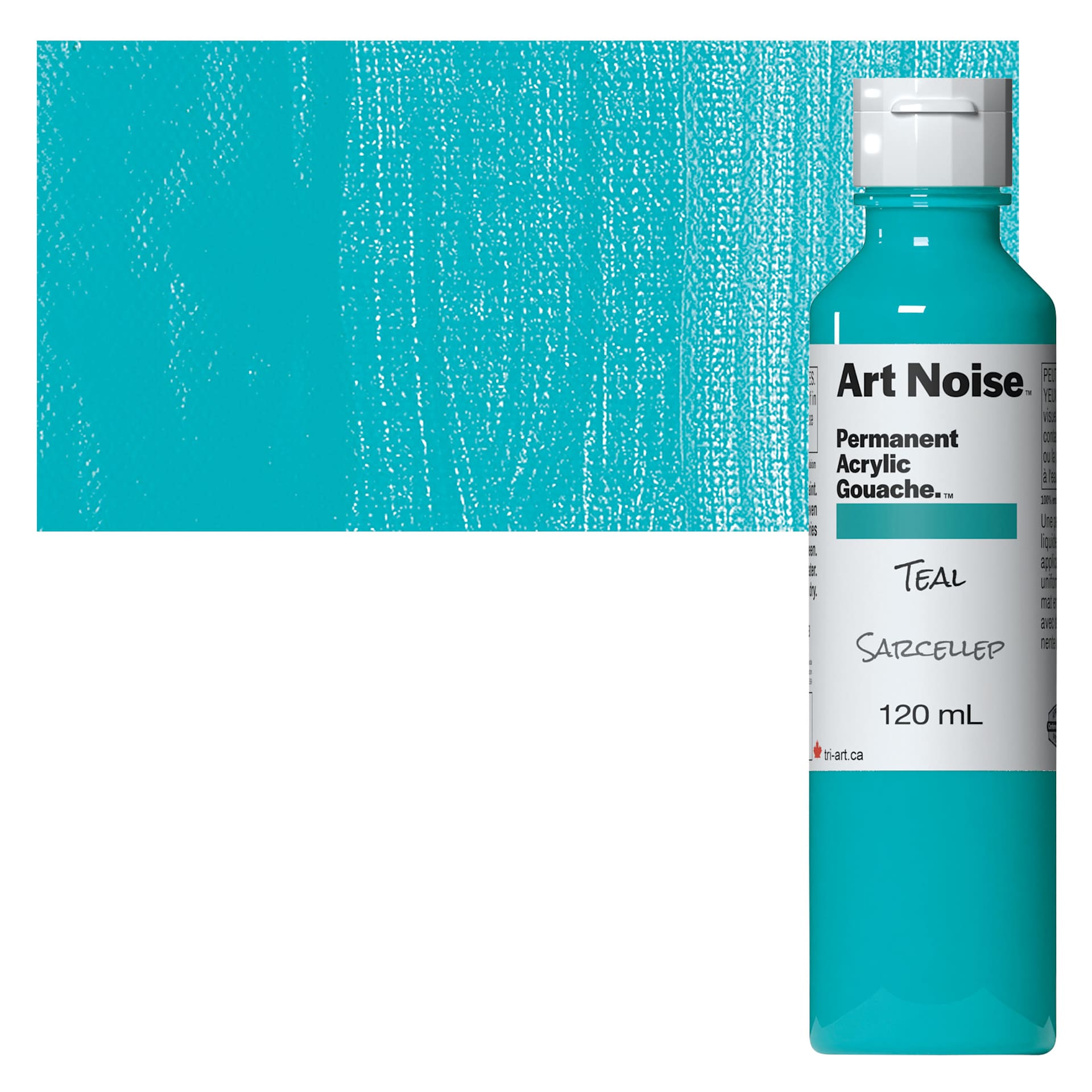 Tri-Art Art Noise Permanent Acrylic Gouache - Teal, 120 ml, Bottle and swatch