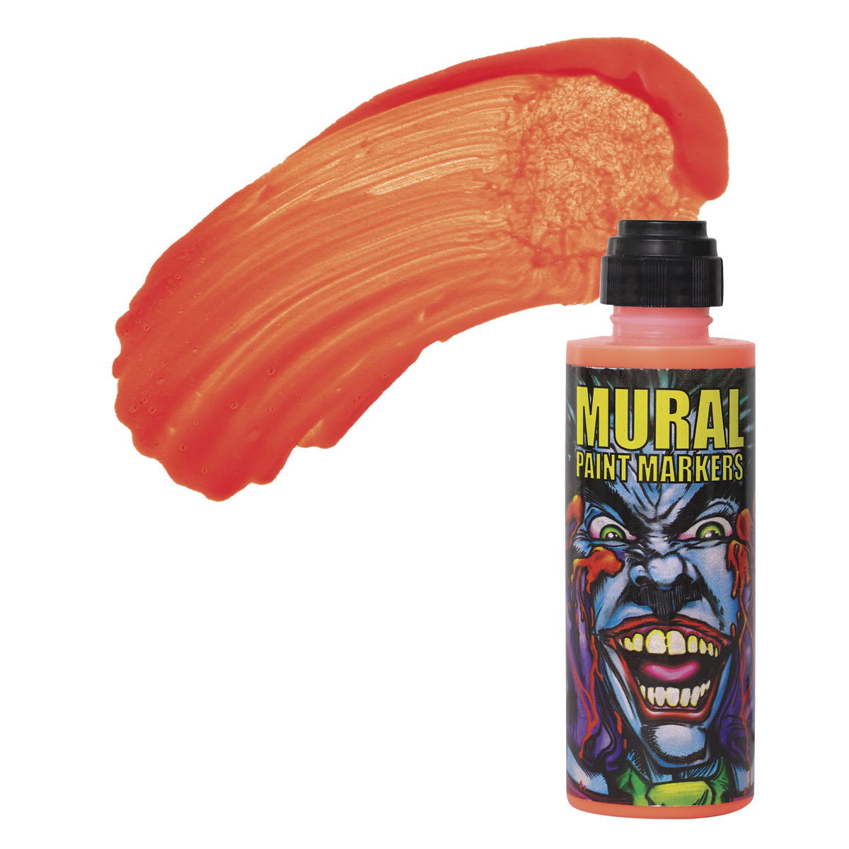 Chroma Mural Paint Marker - Toxic (Neon), 4 oz Bottle and swatch