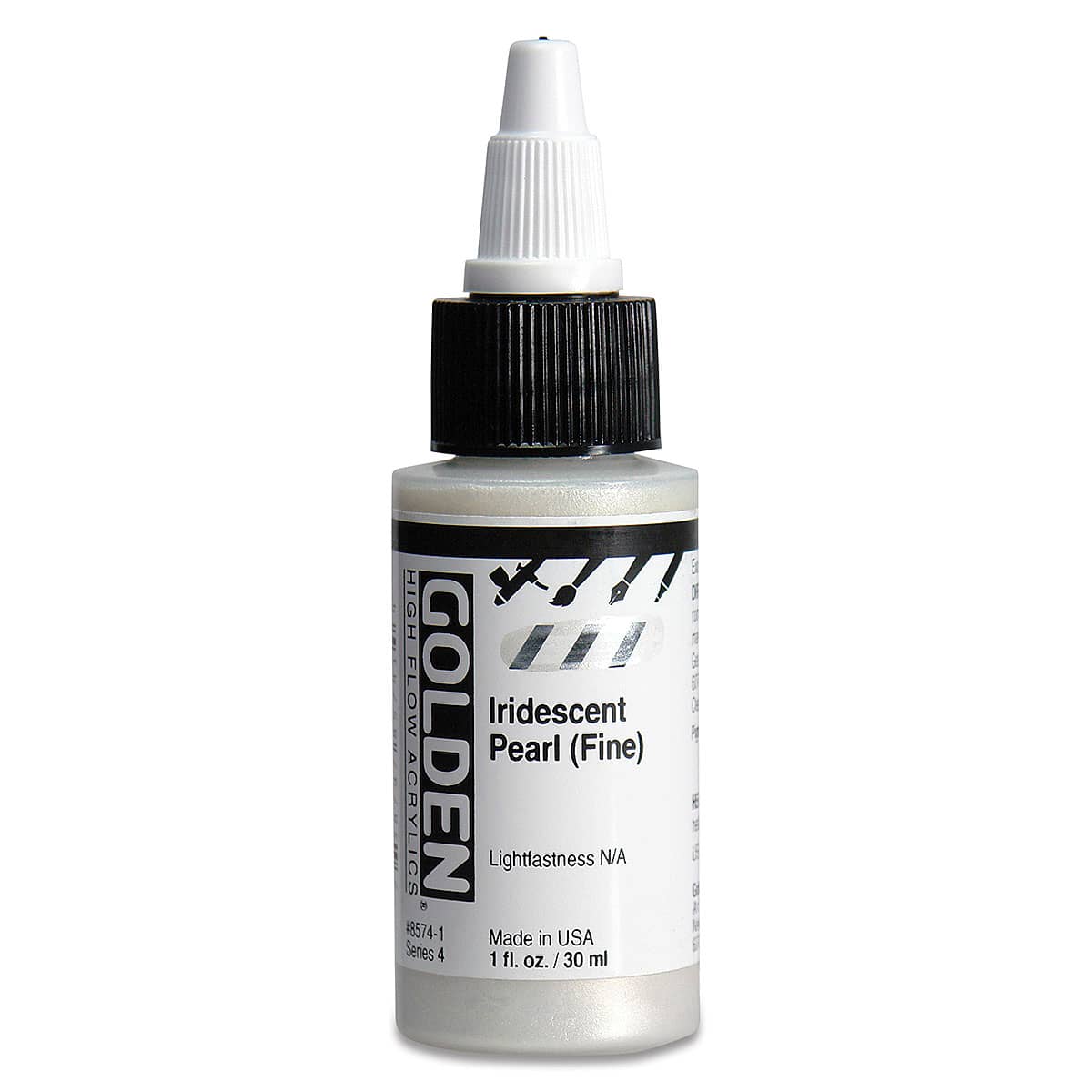 Golden High Flow Acrylics - Iridescent Pearl (Fine), 1 oz bottle