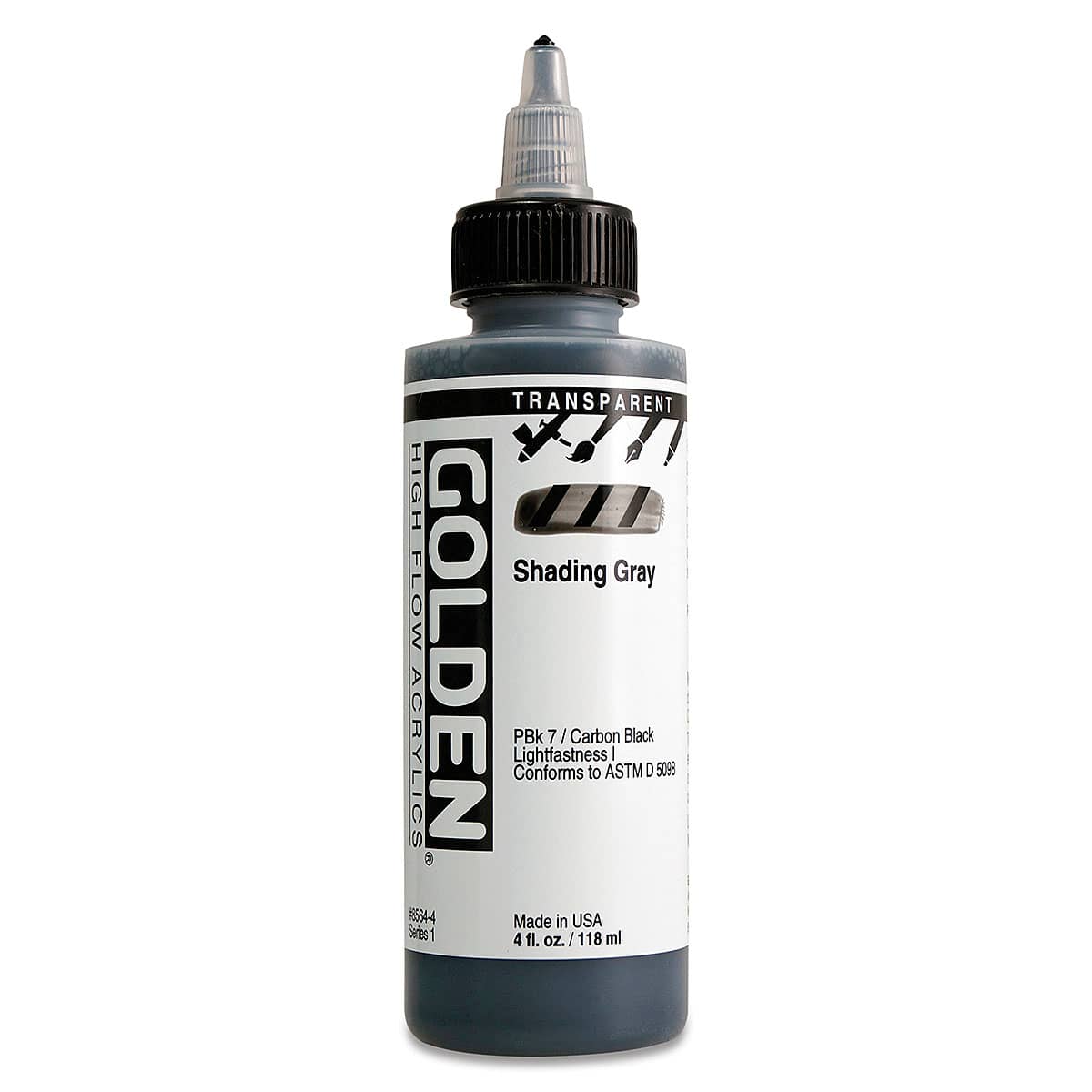 Golden High Flow Acrylics - Transparent Shading Gray, 4 oz bottle