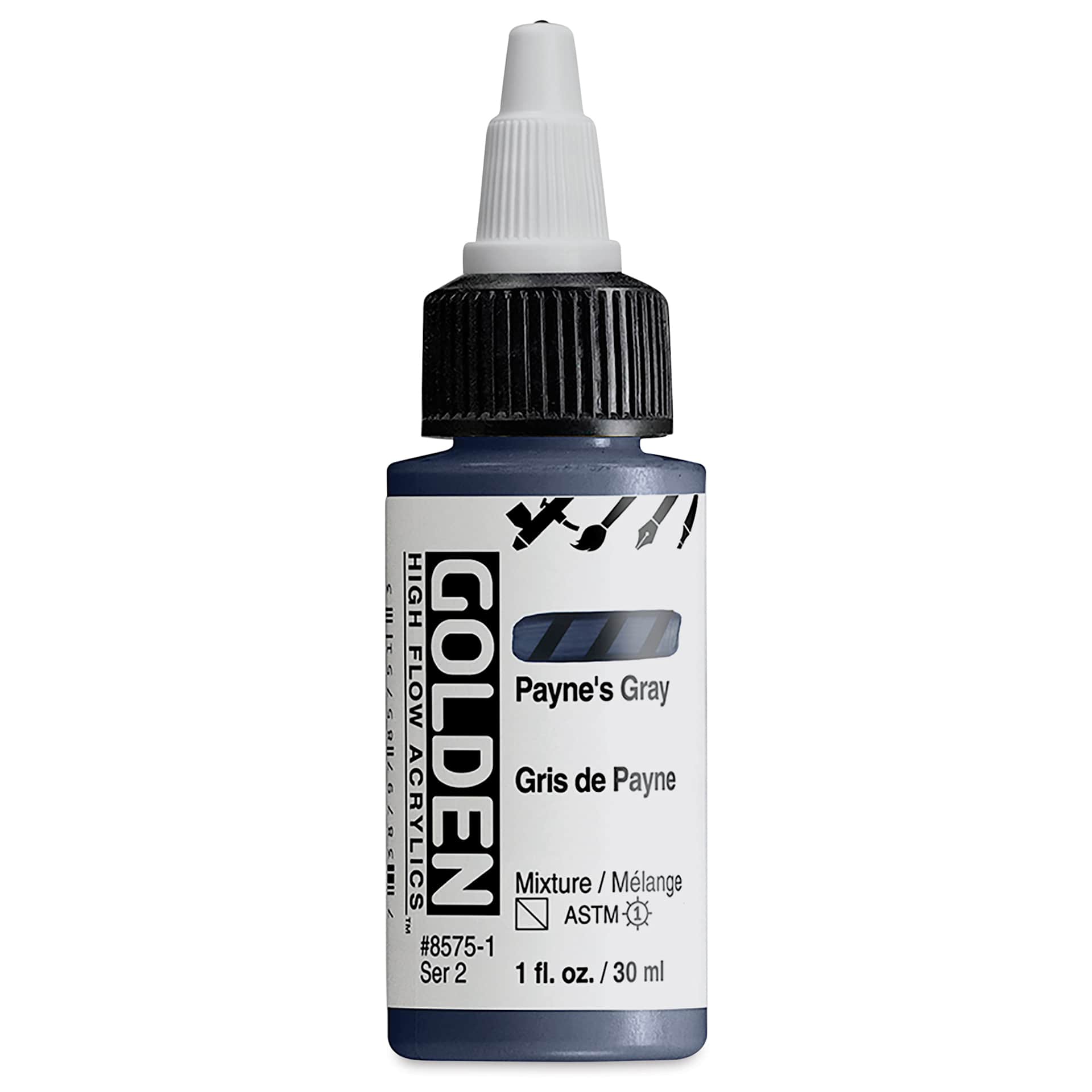 Golden High Flow Acrylics - Payne's Gray, 1 oz bottle