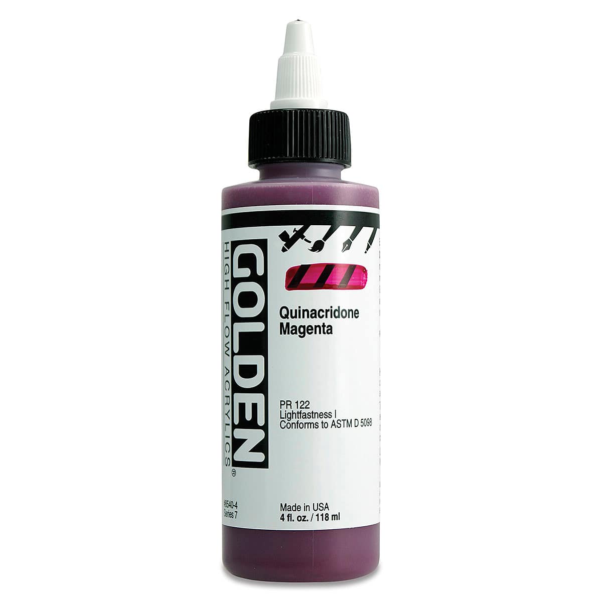 Golden High Flow Acrylics - Quinacridone Magenta, 4 oz bottle