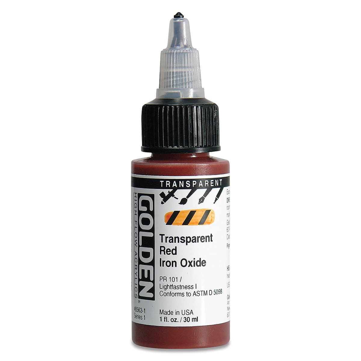 Golden High Flow Acrylics - Transparent Red Iron Oxide, 1 oz bottle