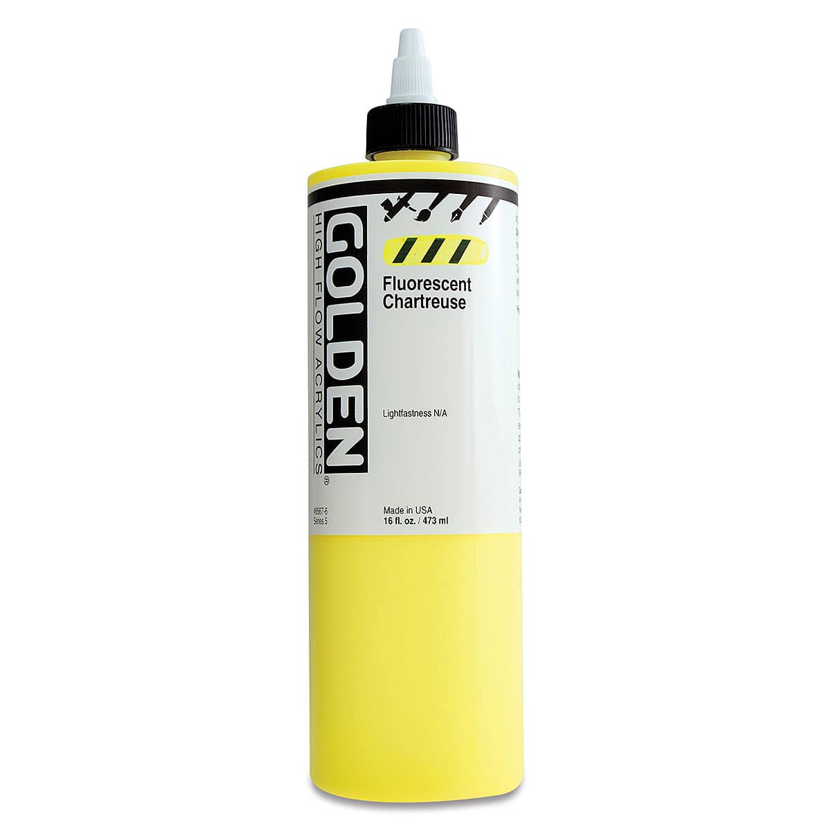 Golden High Flow Acrylics - Fluorescent Chartreuse, 16 oz bottle