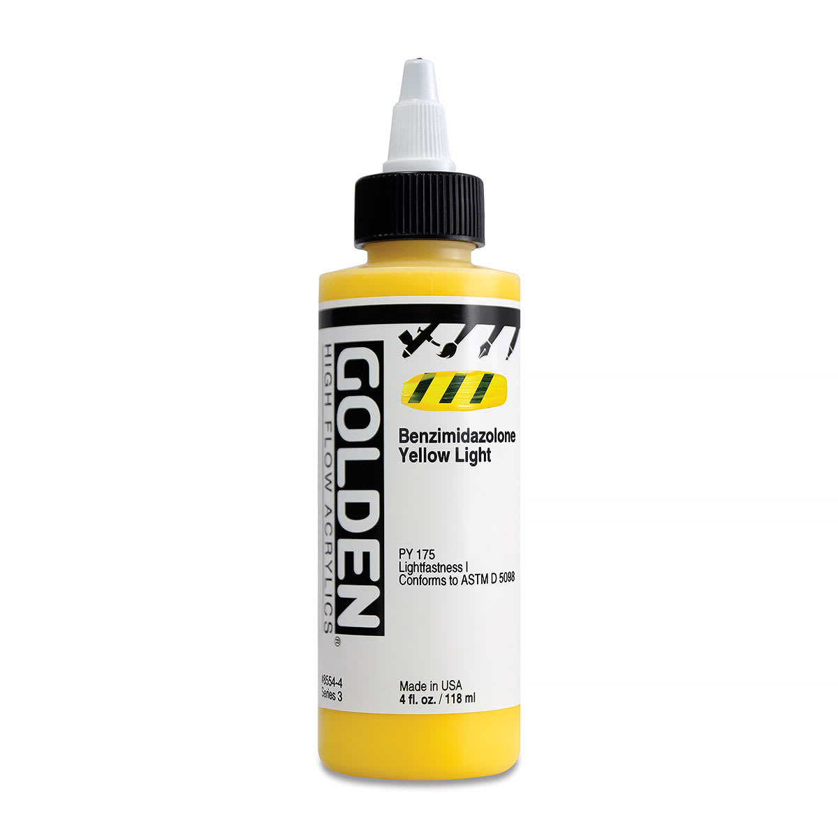 Golden High Flow Acrylics - Benzimidazolone Yellow Light, 4 oz bottle