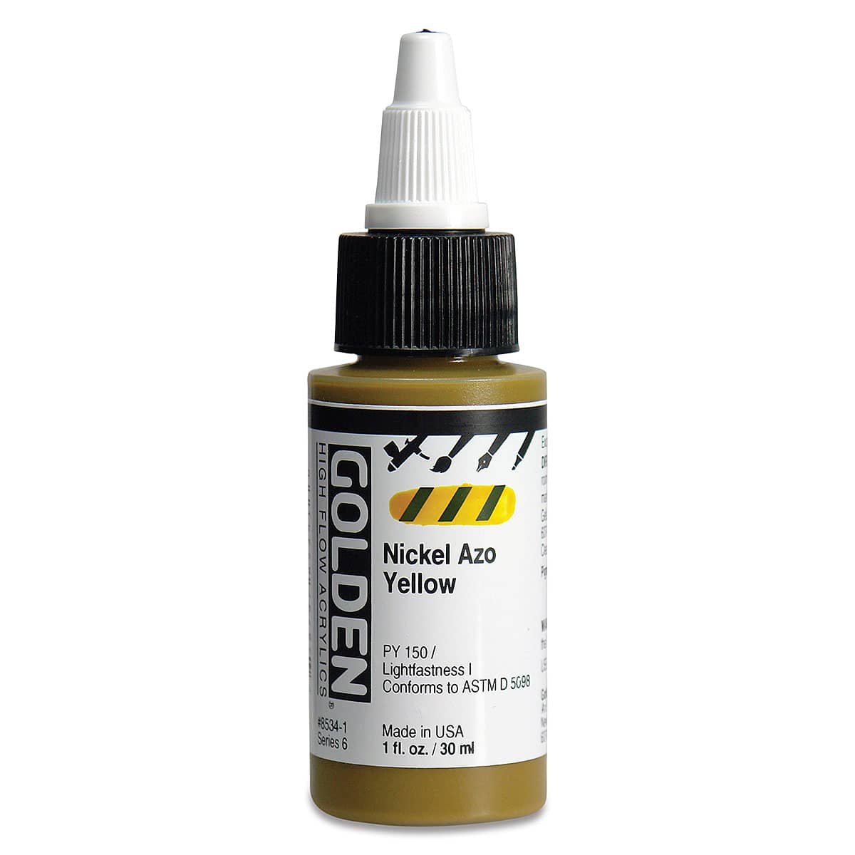 Golden High Flow Acrylics - Nickel Azo Yellow, 1 oz bottle
