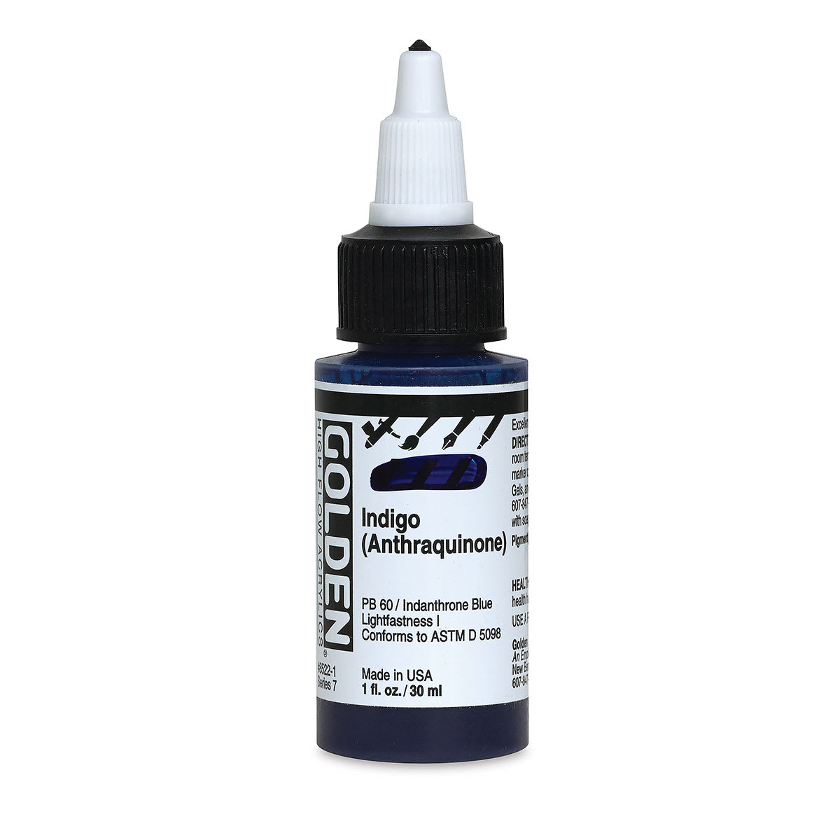 Golden High Flow Acrylics - Anthraquinone Blue (Indigo), 1 oz bottle