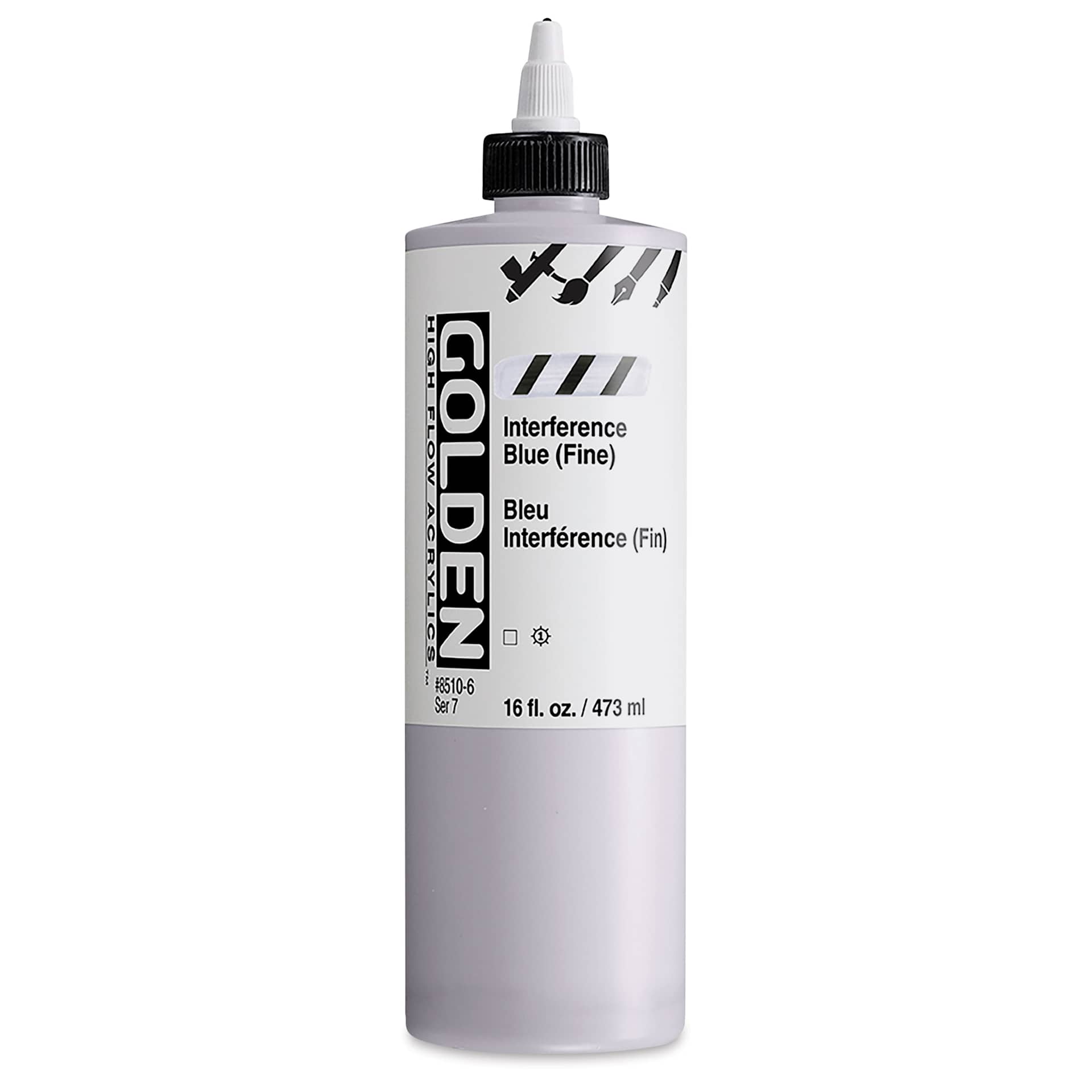 Golden High Flow Acrylics - Interference Blue (Fine), 16 oz bottle