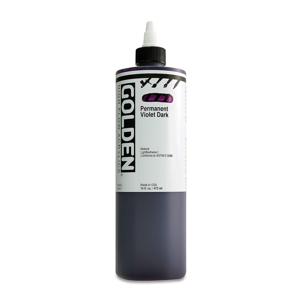 Golden High Flow Acrylics - Permanent Violet Dark, 16 oz bottle Golden High Flow Acrylics - Permanent Violet Dark, 16 oz bottle