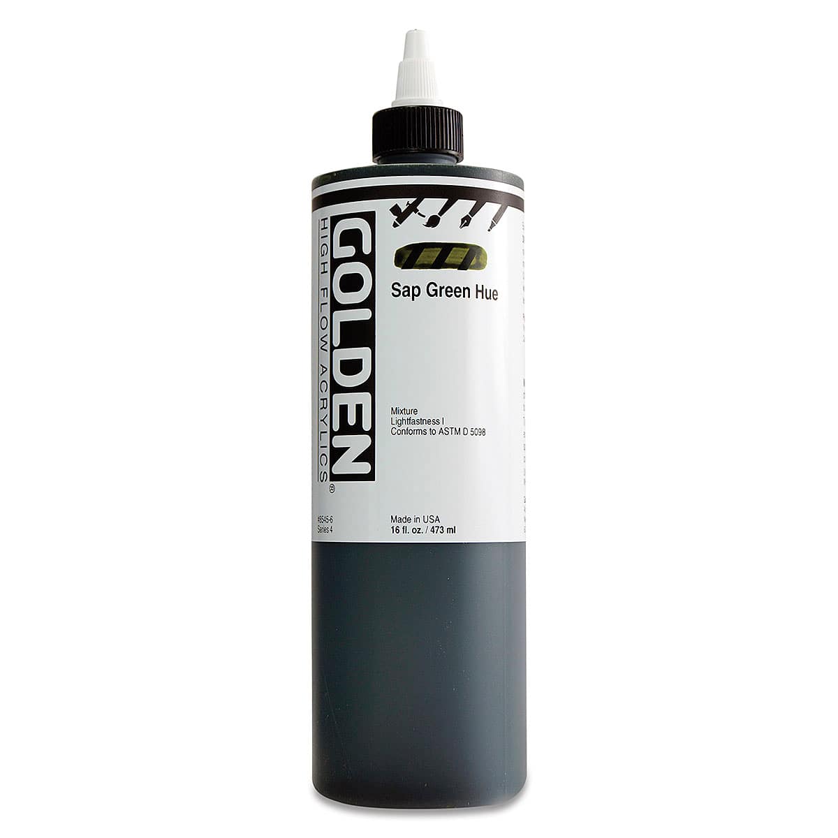 Golden High Flow Acrylics - Sap Green Hue, 16 oz bottle