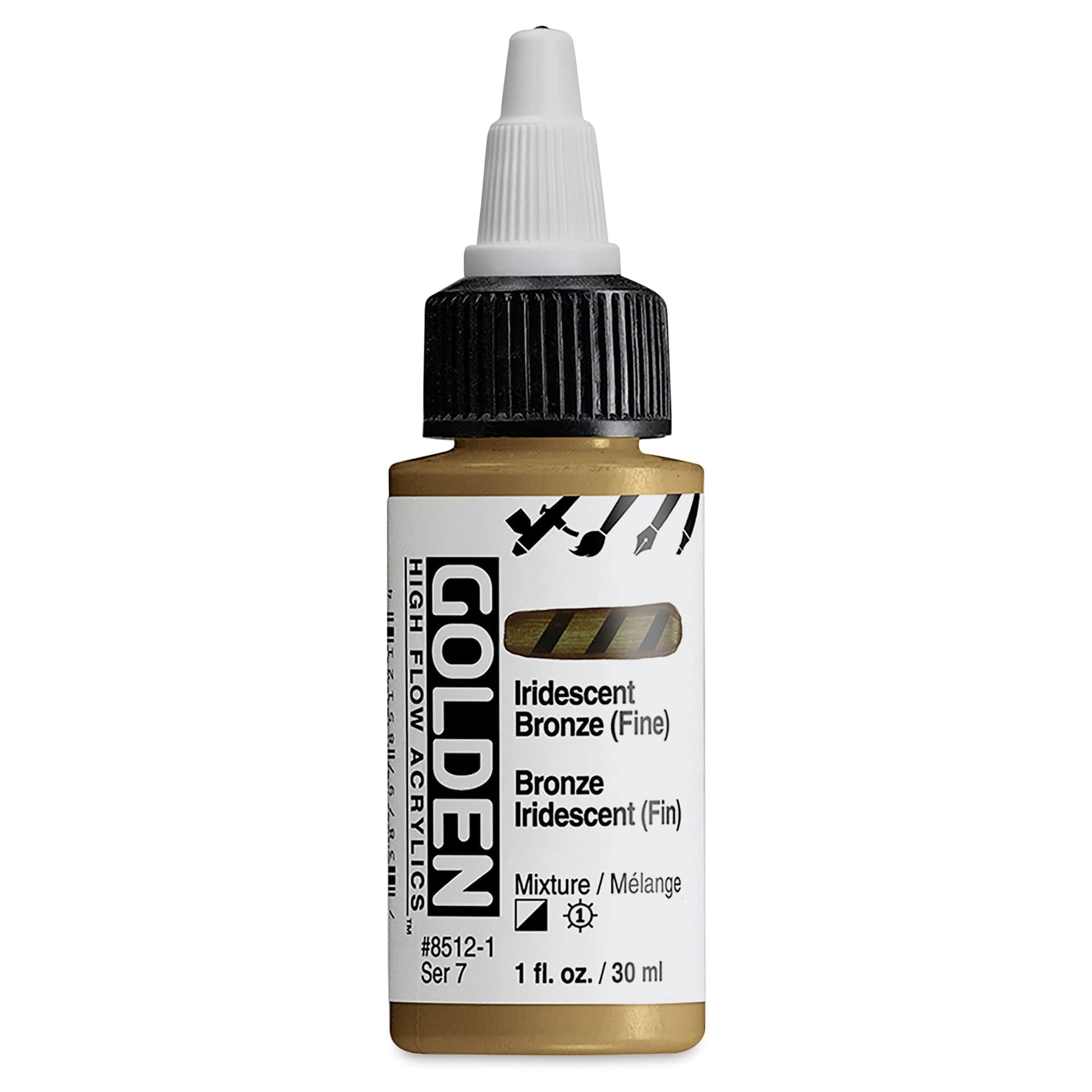 Golden High Flow Acrylics - Iridescent Bronze (Fine), 1 oz bottle