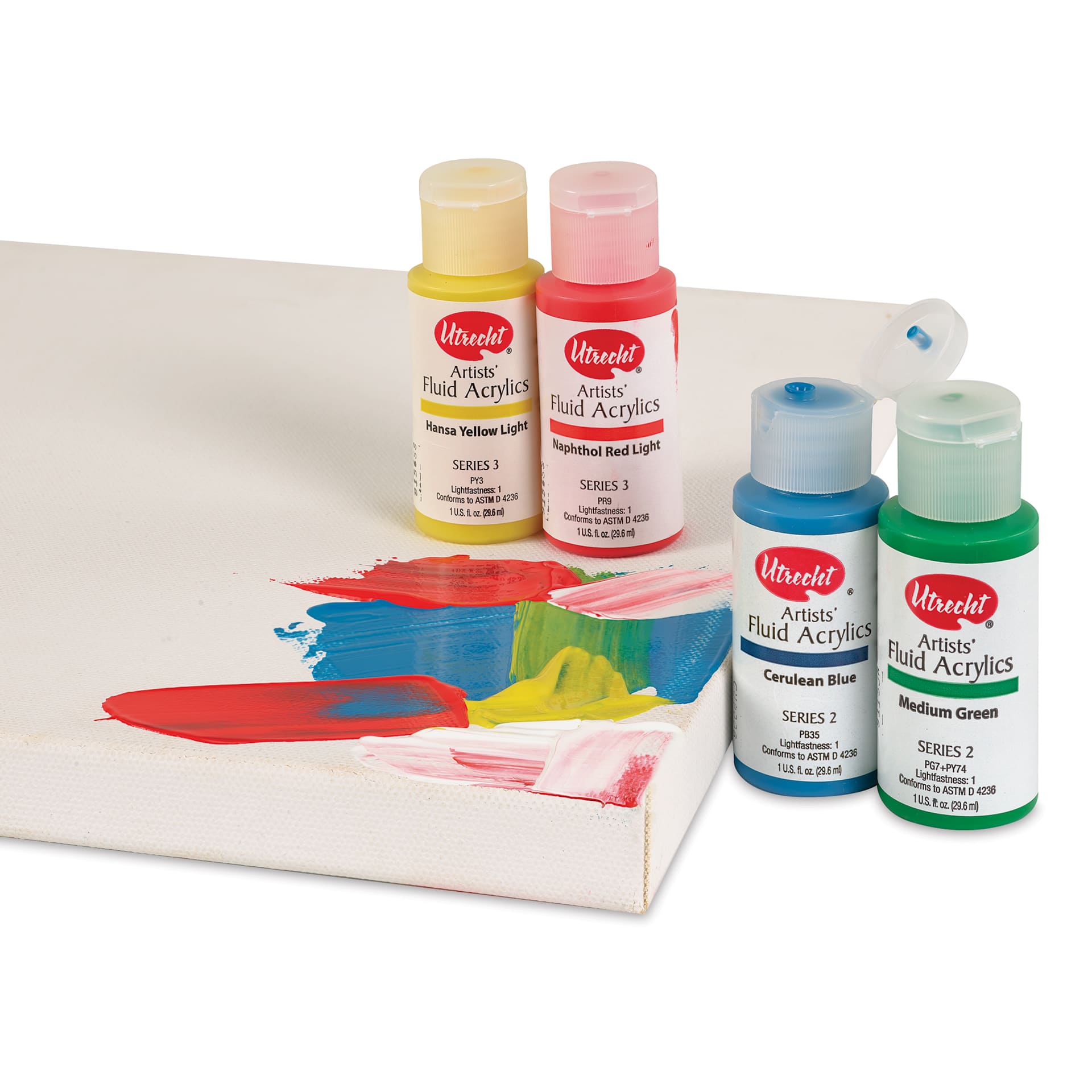 Utrecht Artists' Fluid Acrylic Paints, paint on canvas Utrecht Artists' Fluid Acrylic Paints, paint on canvas