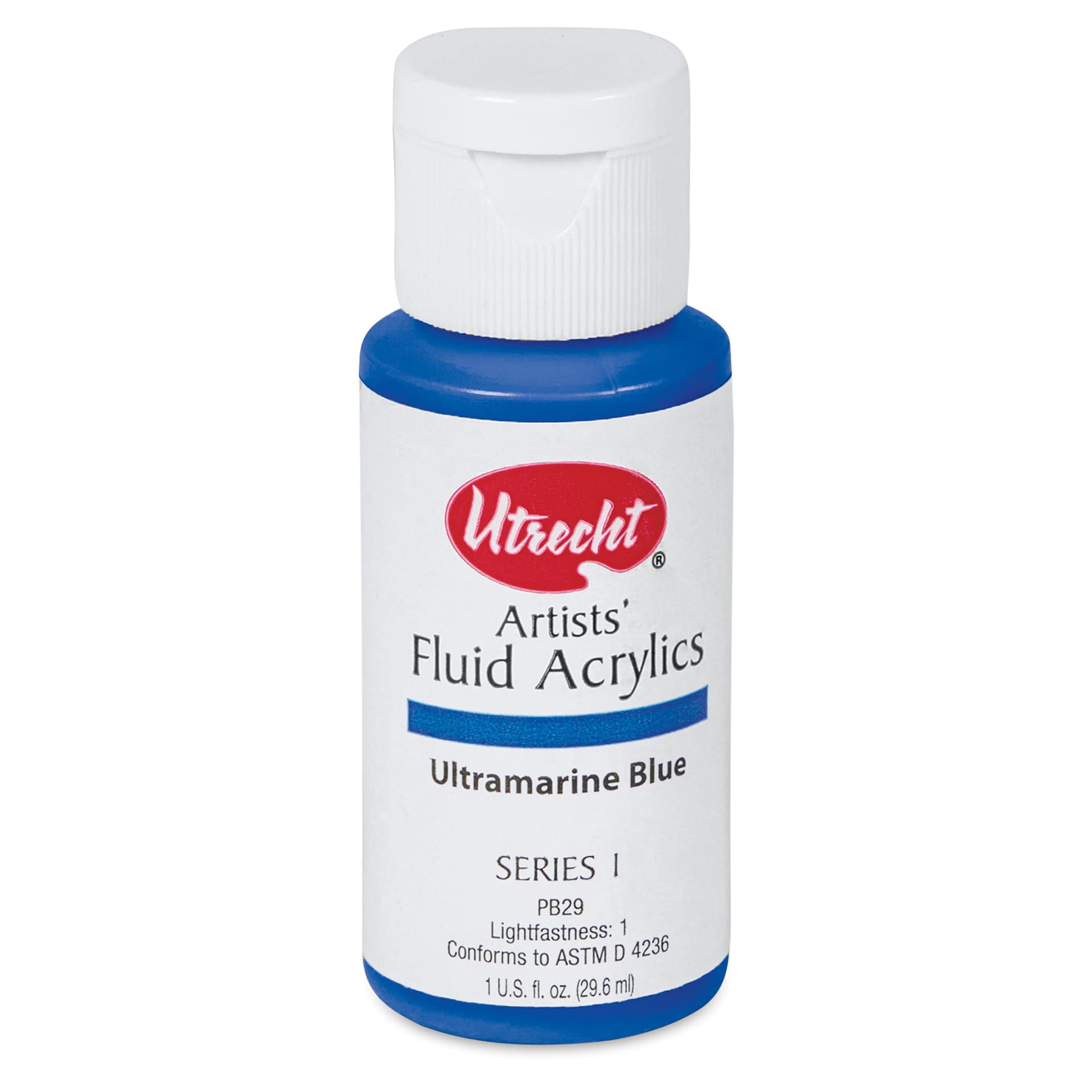 Utrecht Fluid Acrylics - Ultramarine Blue, 1 oz bottle