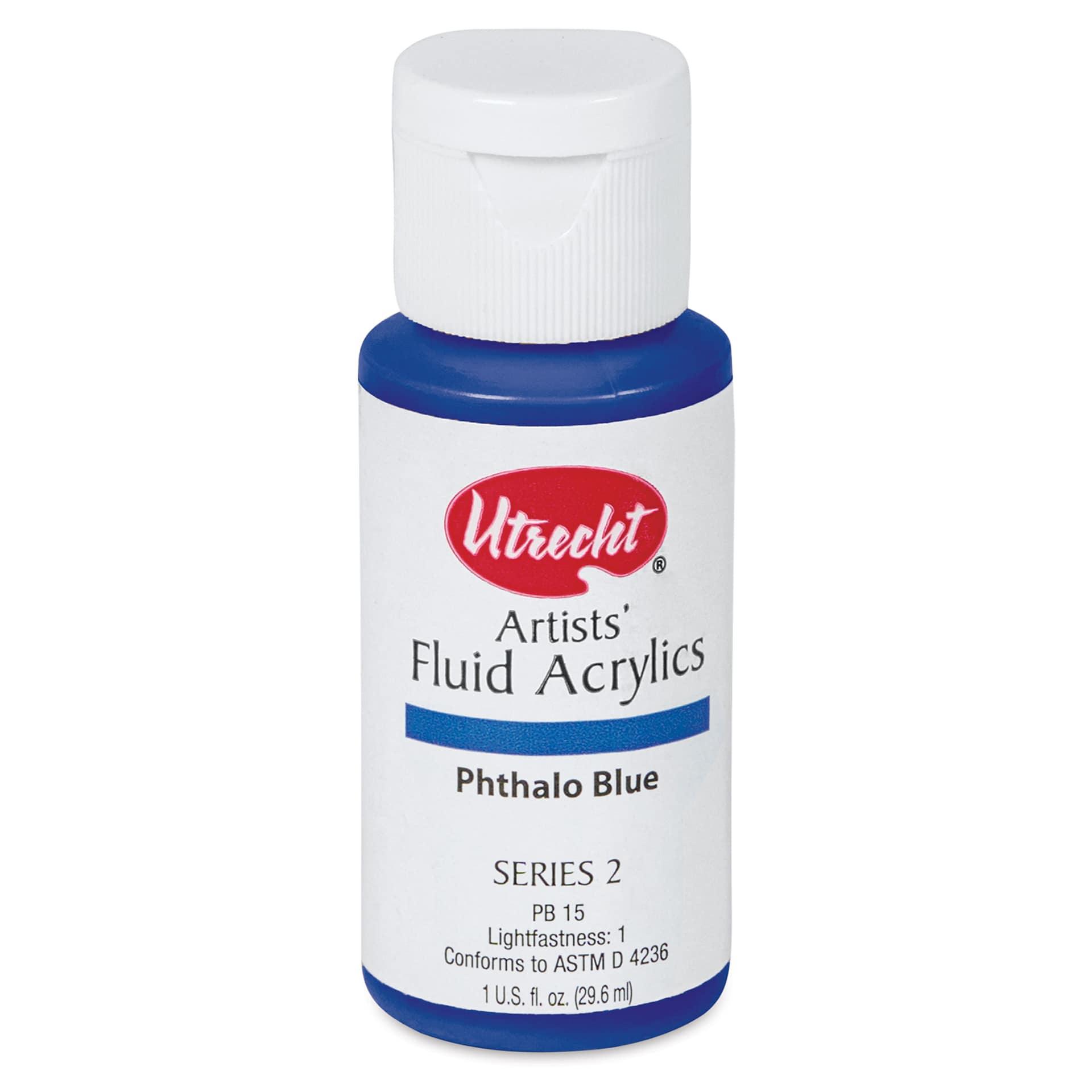 Utrecht Fluid Acrylics - Phthalo Blue, 1 oz bottle Utrecht Fluid Acrylics - Phthalo Blue, 1 oz bottle