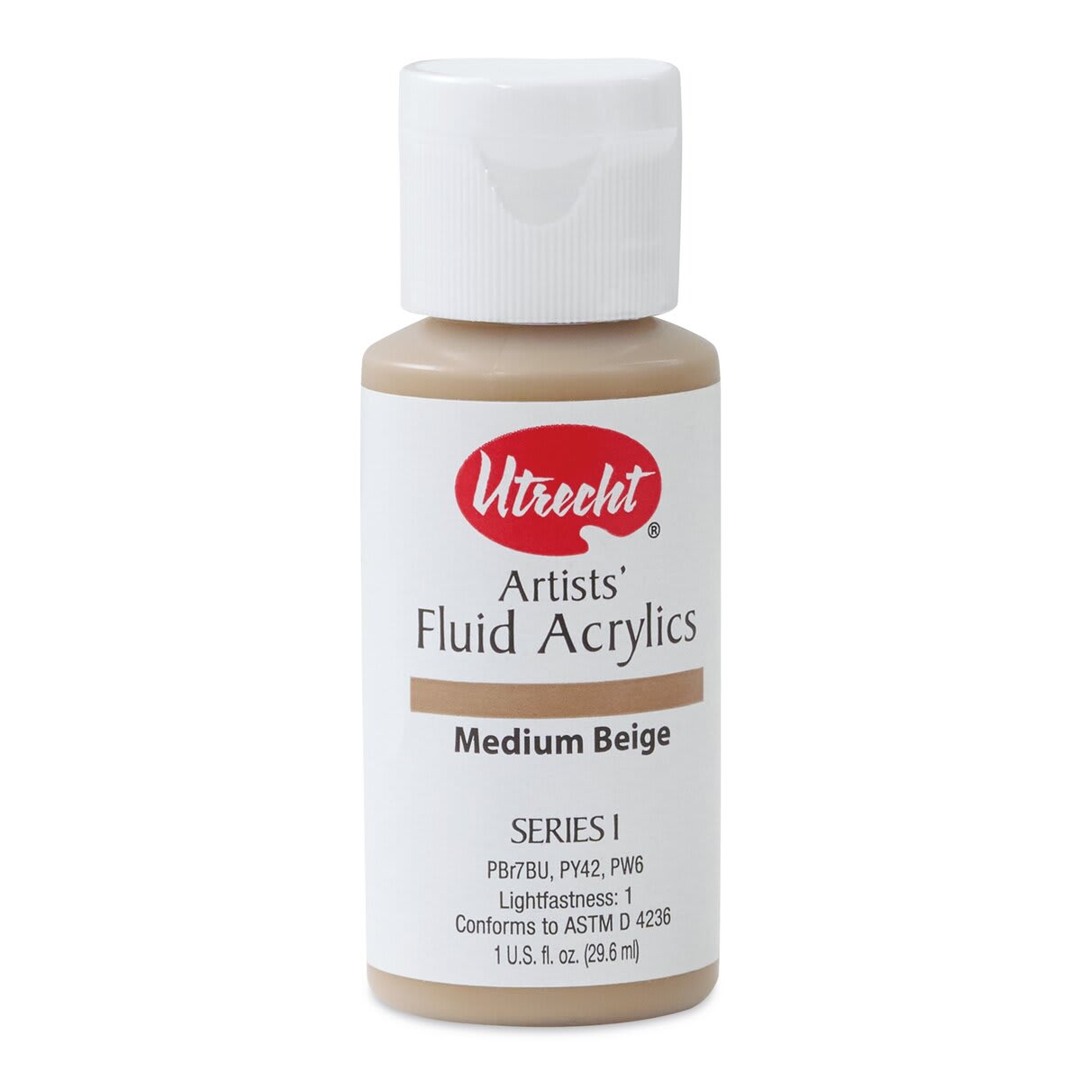 Utrecht Fluid Acrylics - Medium Beige, 1 oz bottle