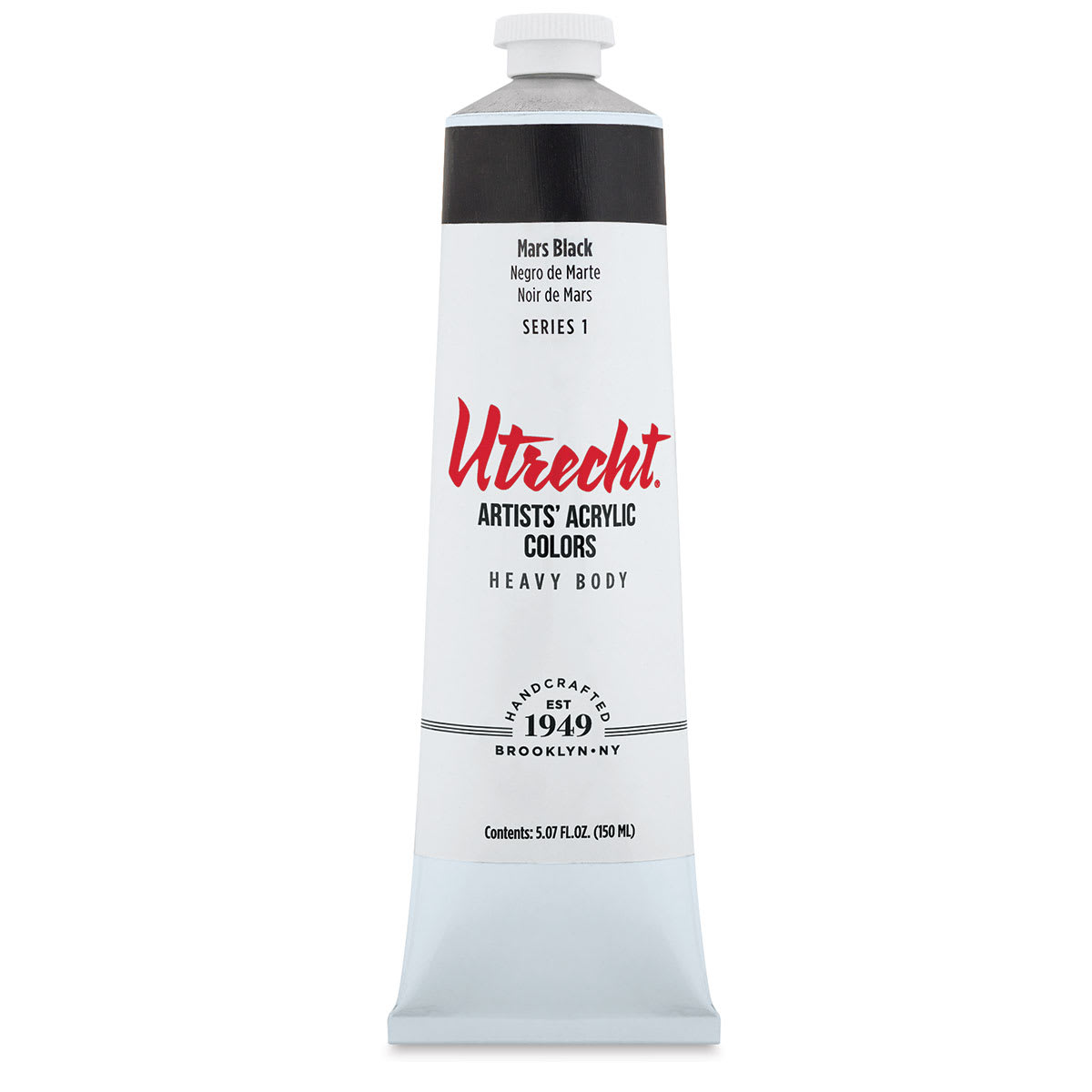 Utrecht Artists' Acrylic Paint - Mars Black, 5 oz tube